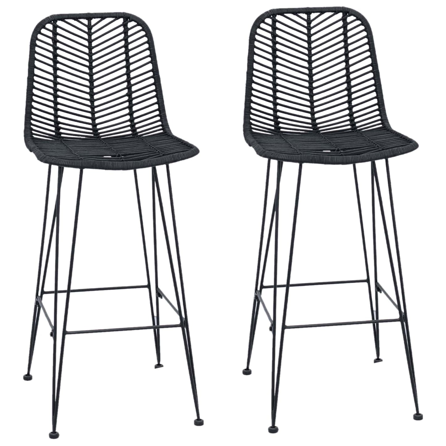 Bar Chair 2 pcs 44 x 52 x 111 cm Rattan and Iron