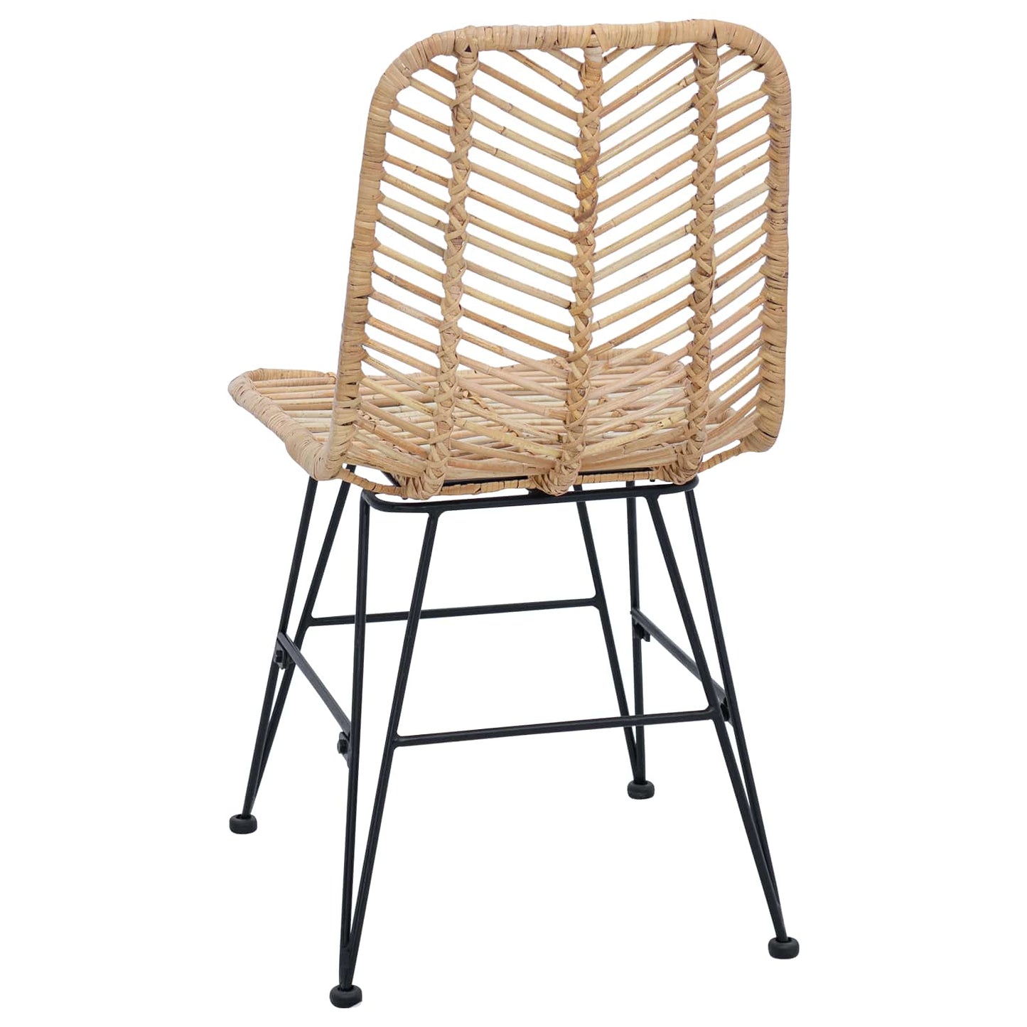 Dining Chair 2 pcs Rattan and Iron Natural 44.5 x 54.5 x 85 cm