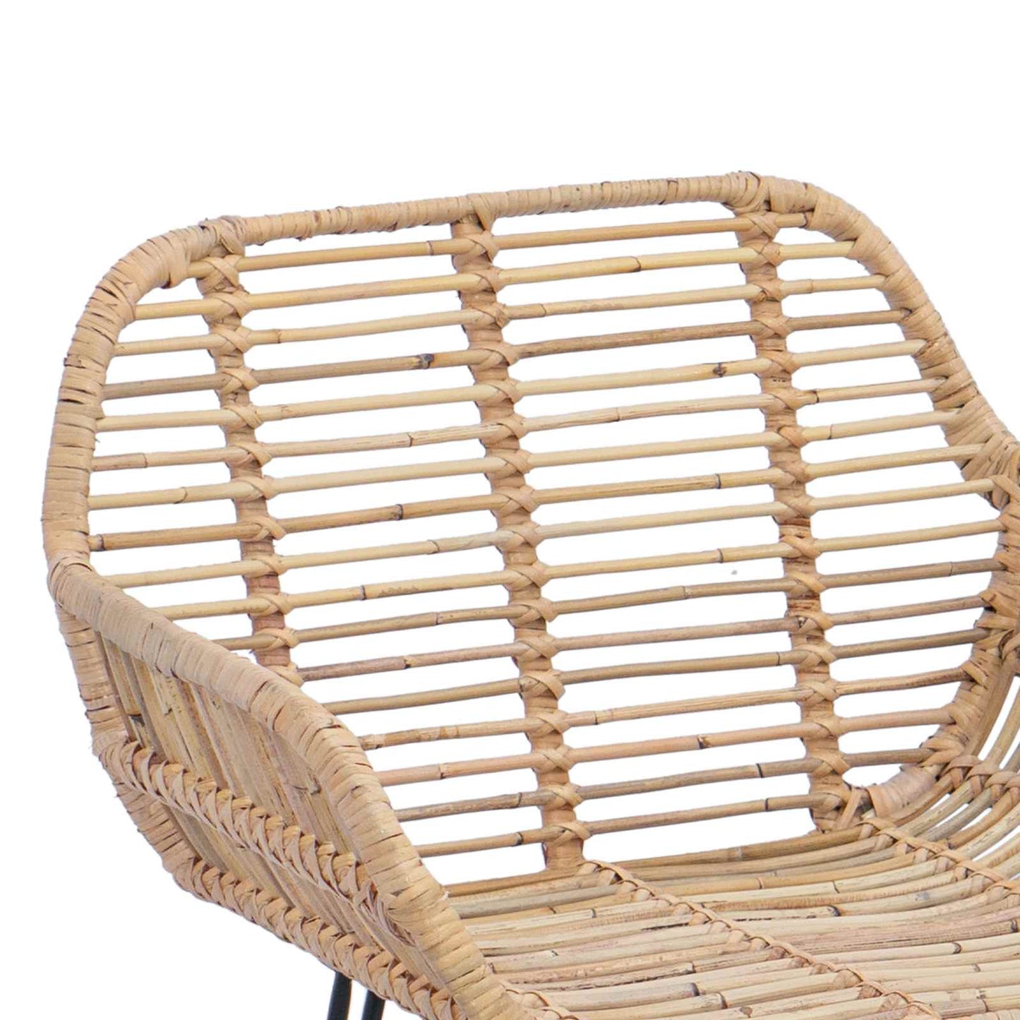 Bar Chair 2 pcs 55 x 52 x 92 cm Rattan and Iron