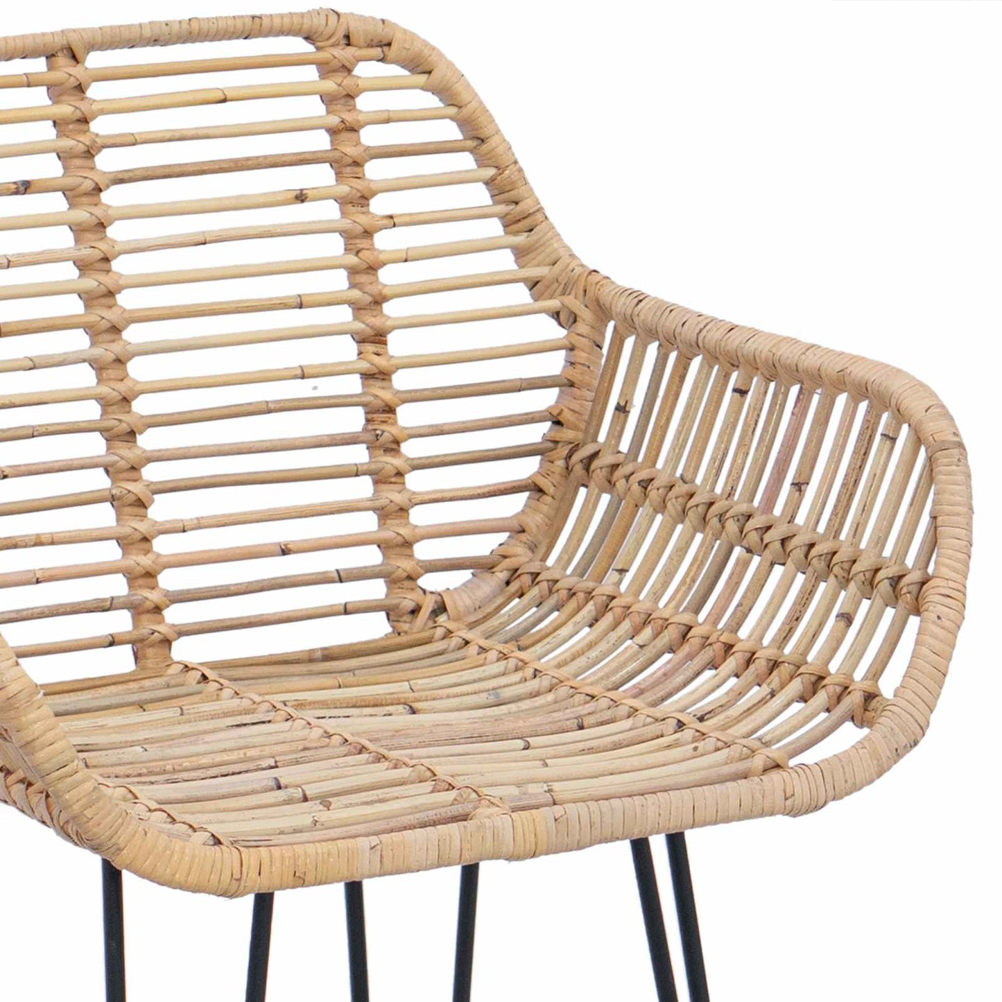 Bar Chair 2 pcs 55 x 52 x 92 cm Rattan and Iron