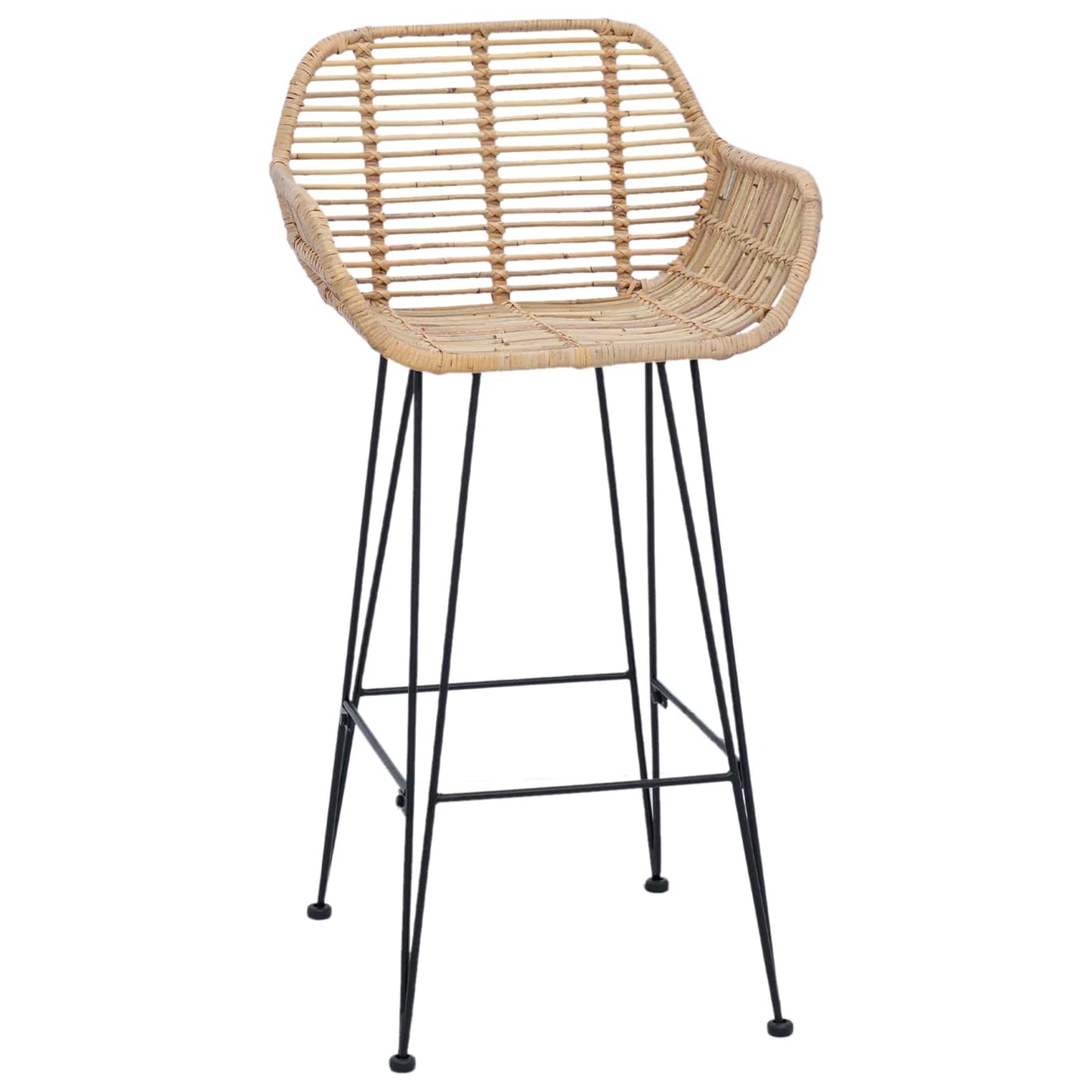Bar Chair 2 pcs 55 x 52 x 92 cm Rattan and Iron