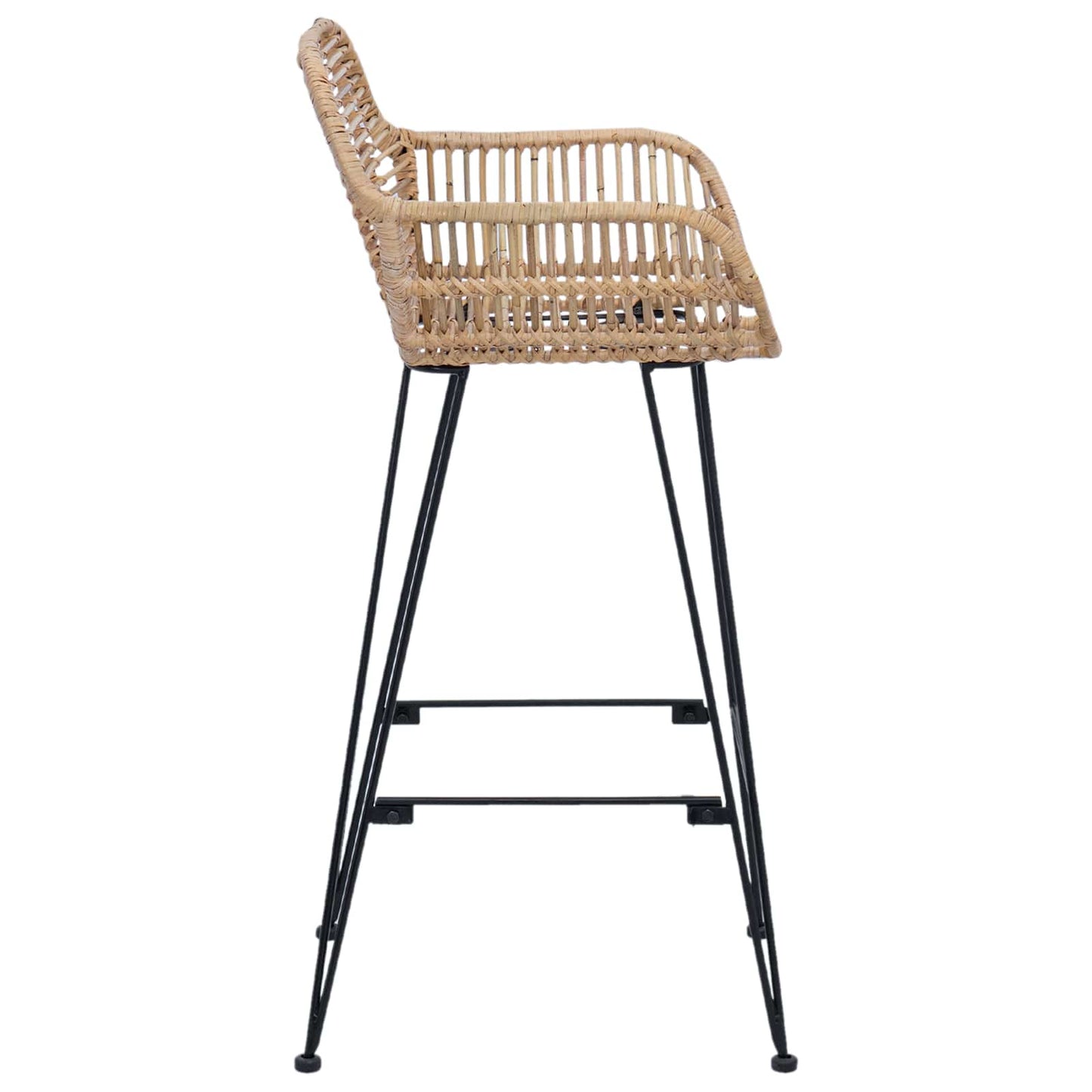 Bar Chair 2 pcs 55 x 52 x 92 cm Rattan and Iron