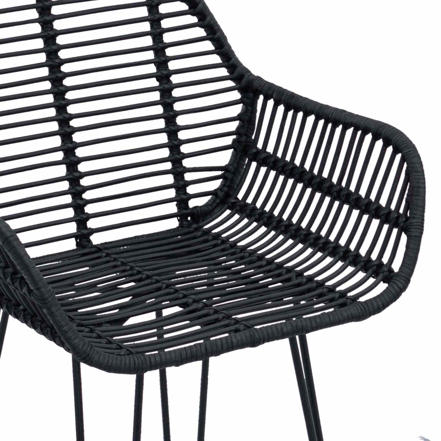 Bar Chair 2 pcs 55 x 52 x 105 cm Rattan and Iron