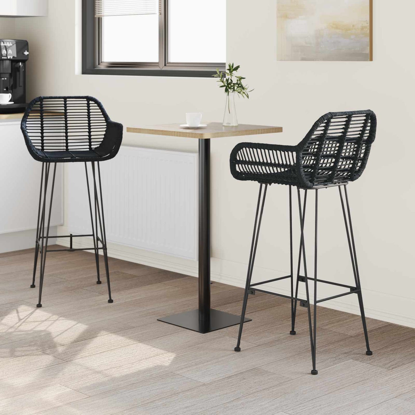 Bar Chair 2 pcs 55 x 52 x 105 cm Rattan and Iron