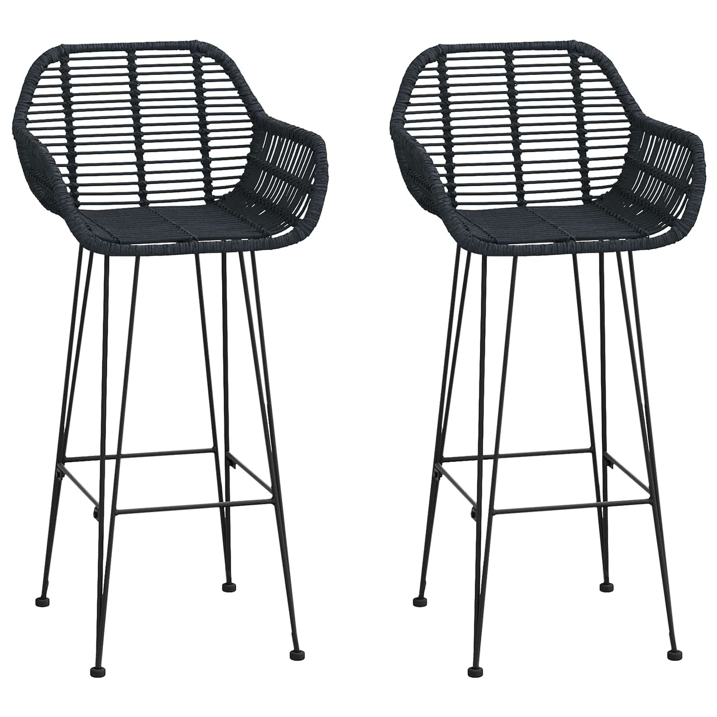 Bar Chair 2 pcs 55 x 52 x 105 cm Rattan and Iron