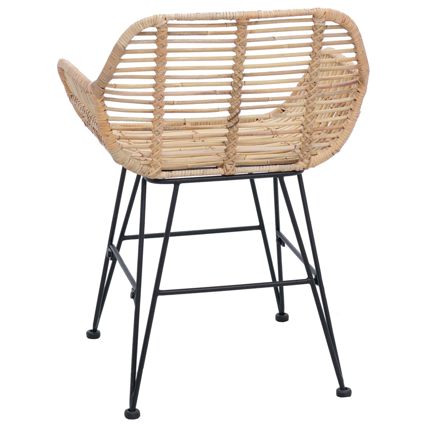 Dining Chair 2 pcs Rattan and Iron Natural 55 x 50 x 74 cm