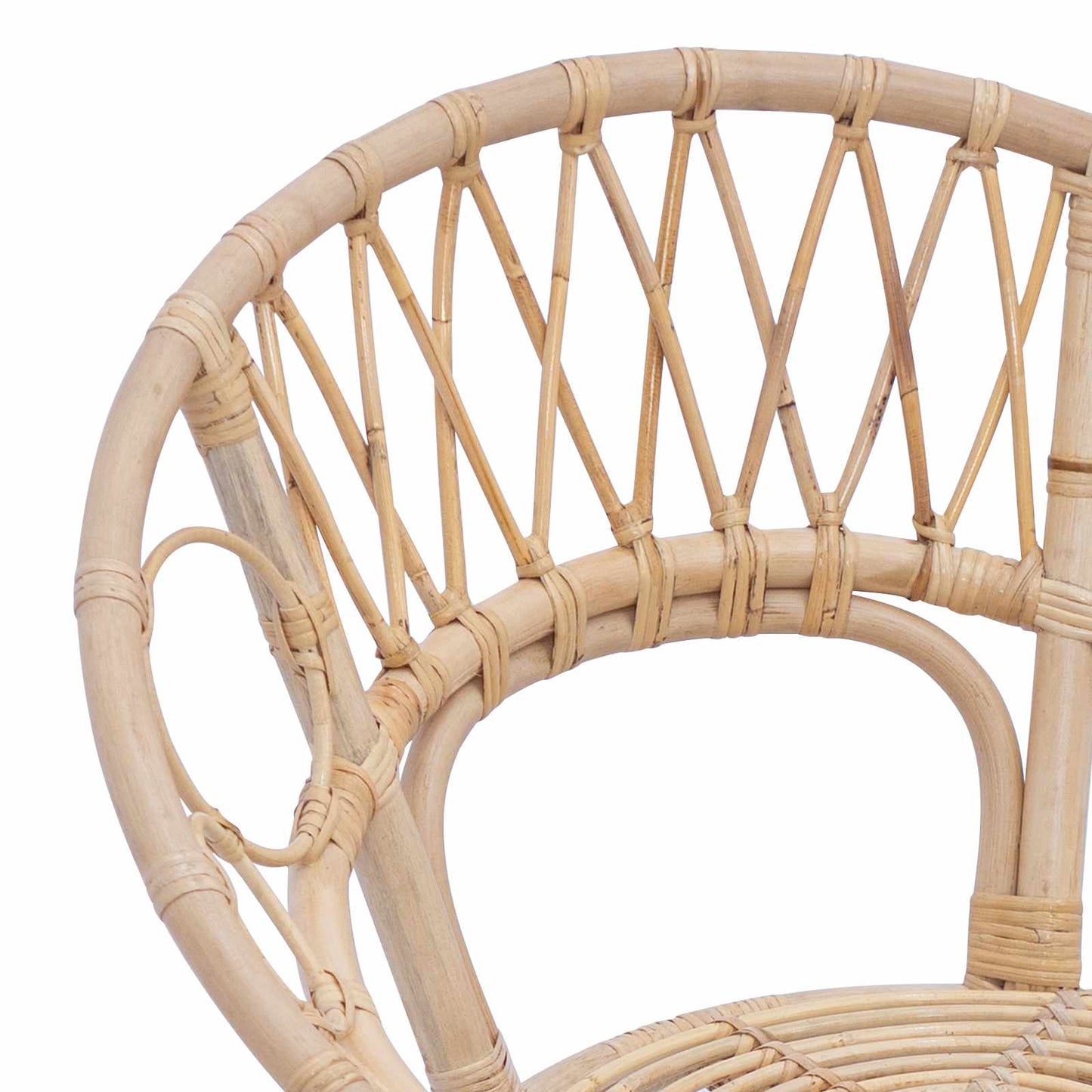 Dining Chair 2 pcs Rattan and Iron Natural 54 x 65 x 82 cm
