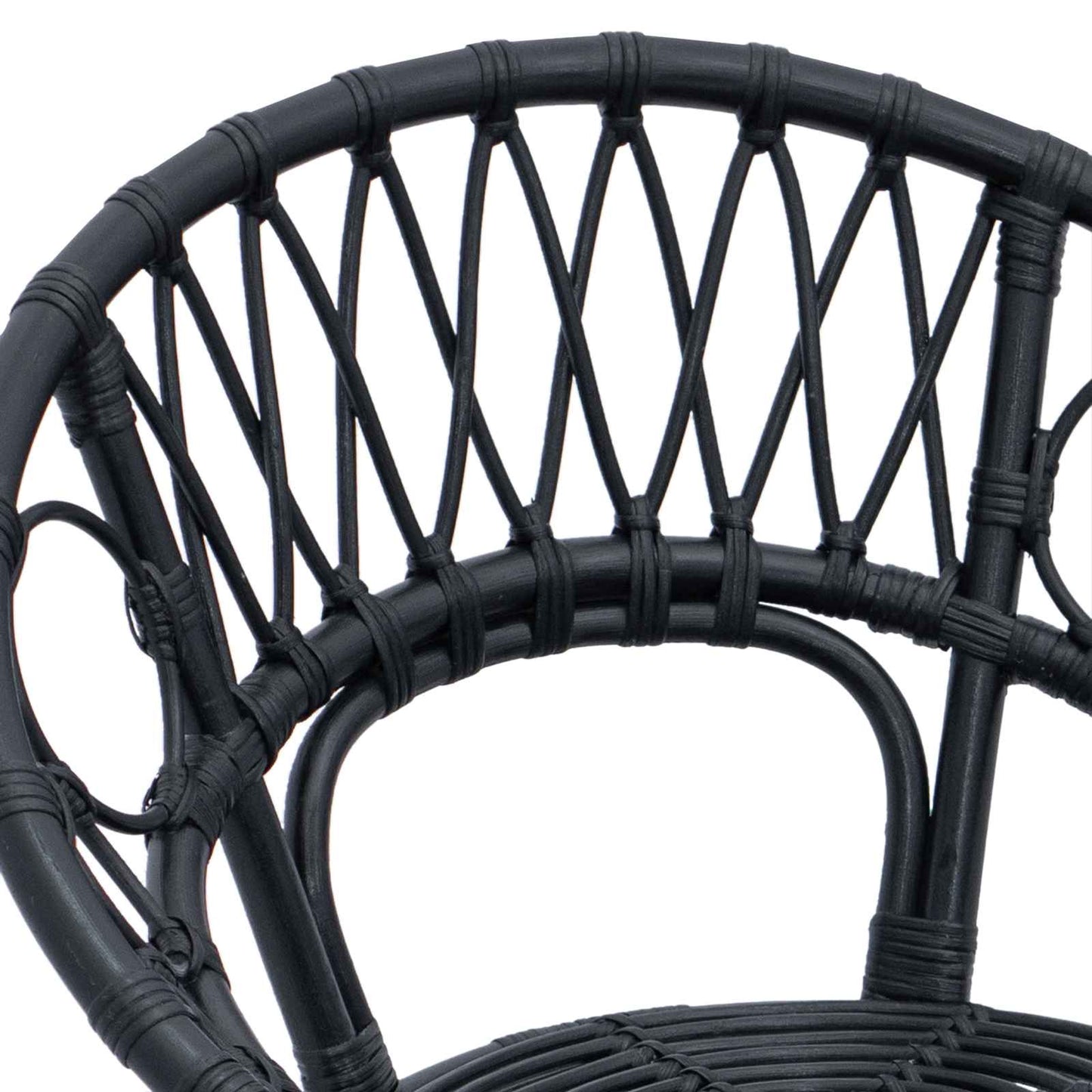 Dining Chair 2 pcs Rattan and Iron Black 54 x 65 x 82 cm