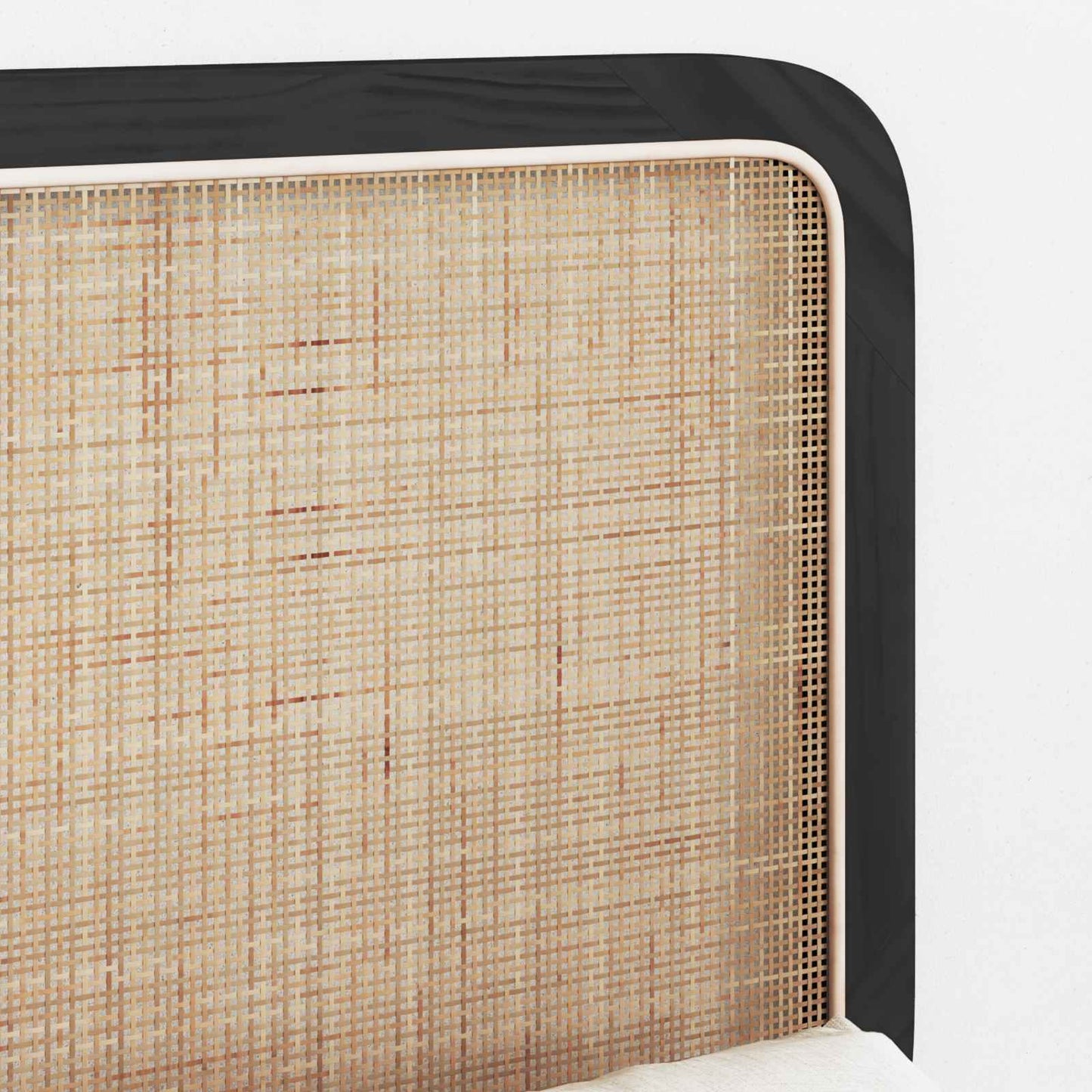 Headboard with Headboard Black 120 x 55 x 3 cm Rattan