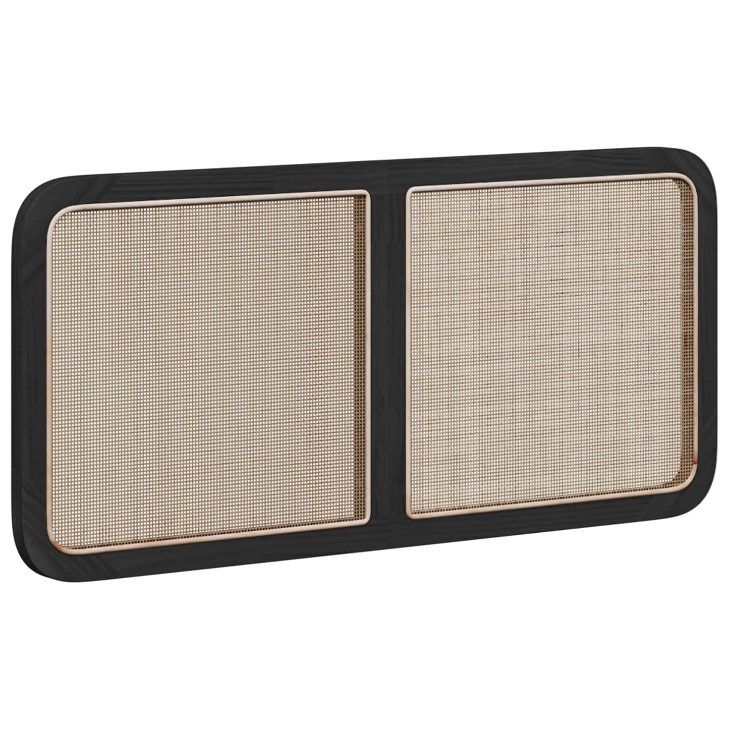 Headboard with Headboard Black 120 x 55 x 3 cm Rattan