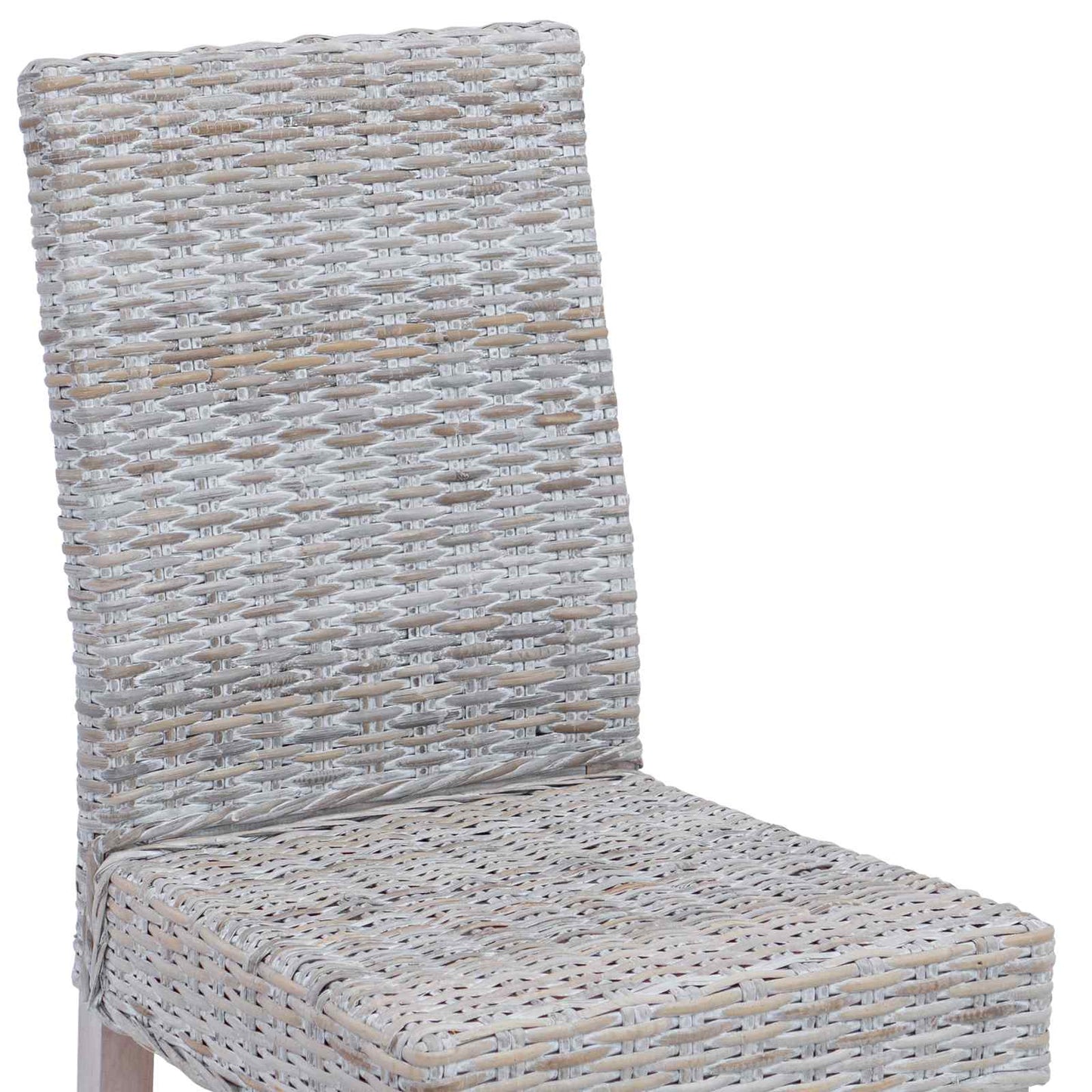 Dining Chair 2 pcs Solid Mahogany Wood White Wash