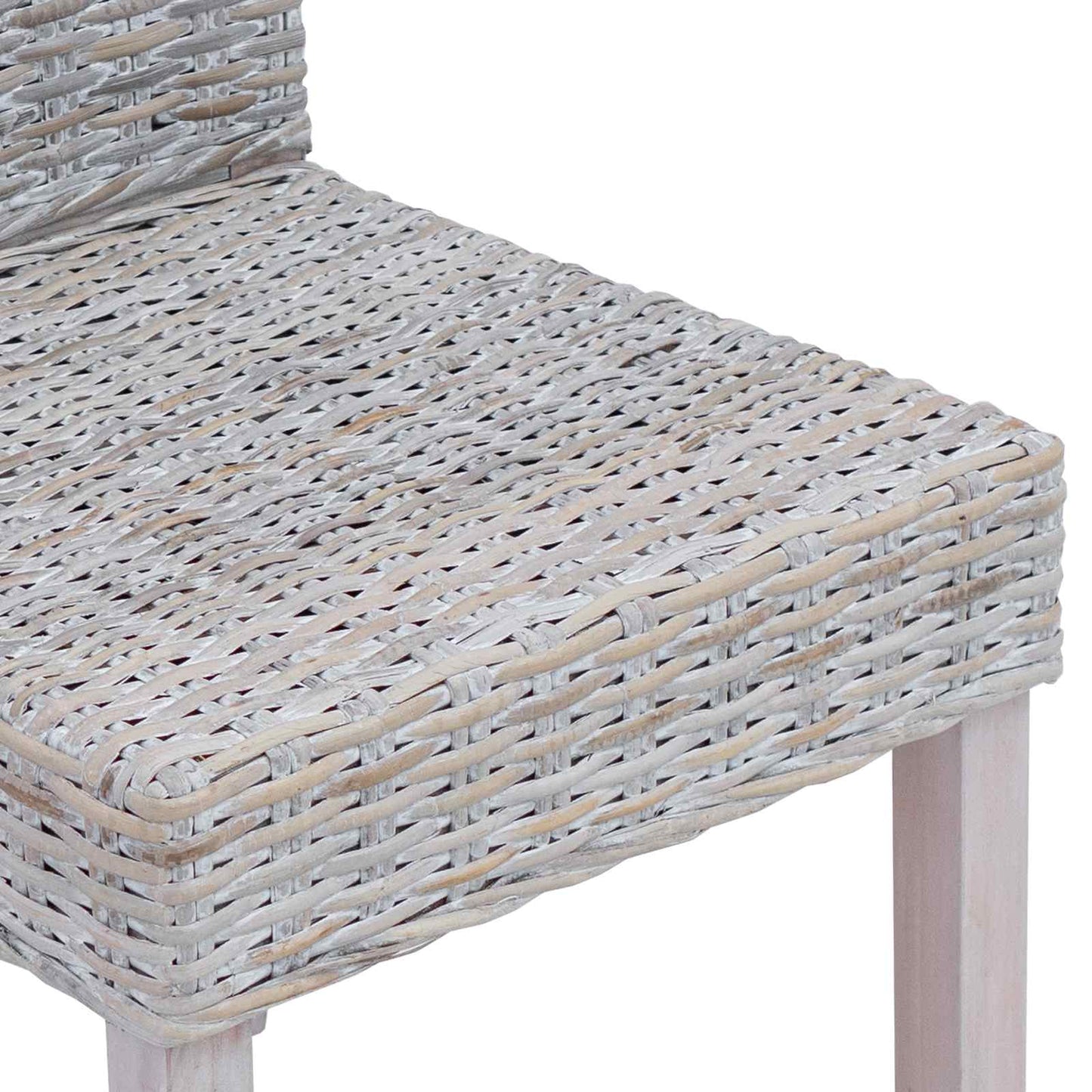 Dining Chair 2 pcs Solid Mahogany Wood White Wash
