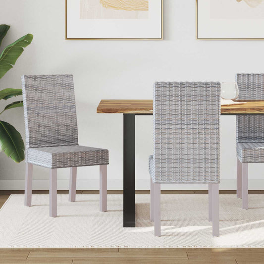Dining Chair 2 pcs Solid Mahogany Wood White Wash