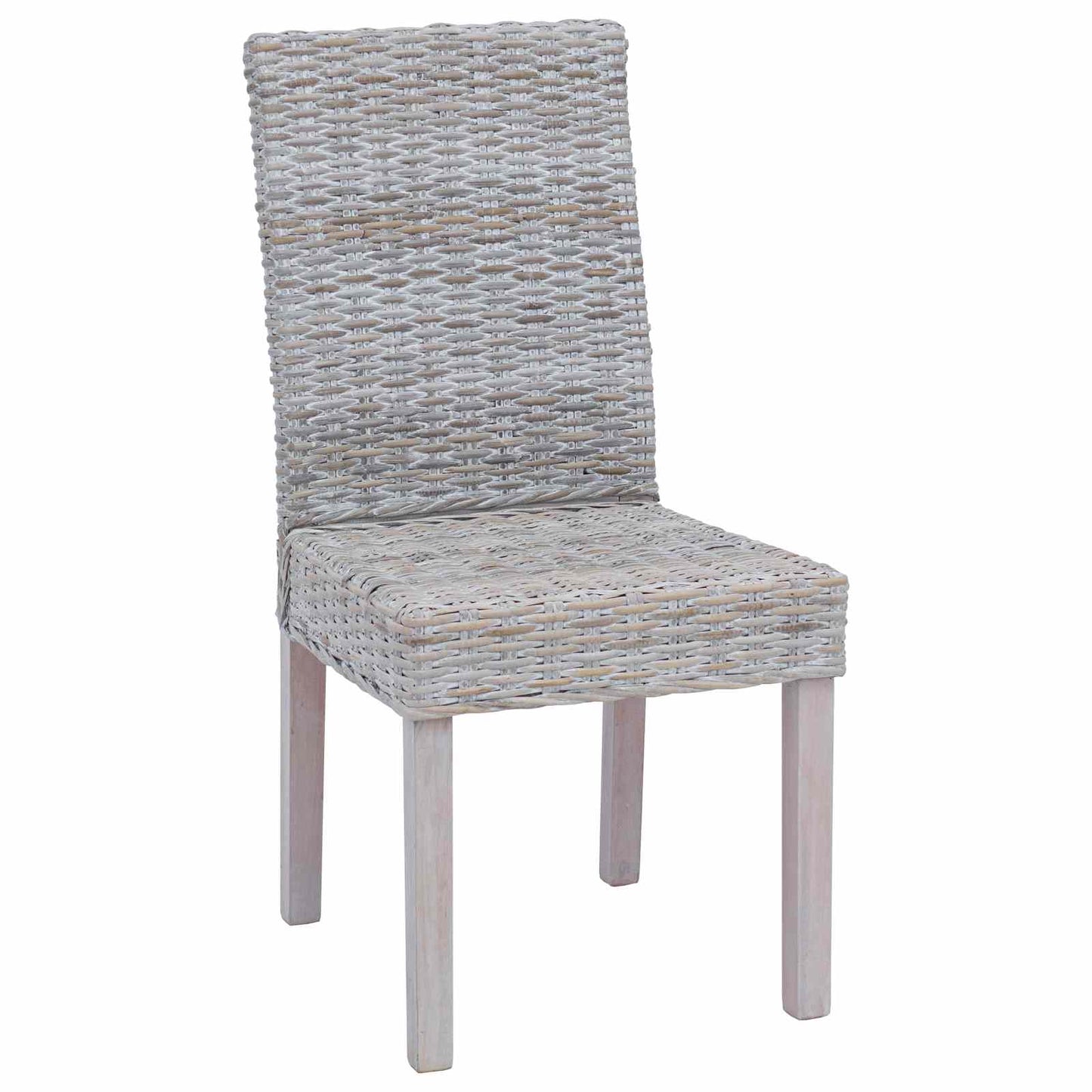 Dining Chair 2 pcs Solid Mahogany Wood White Wash