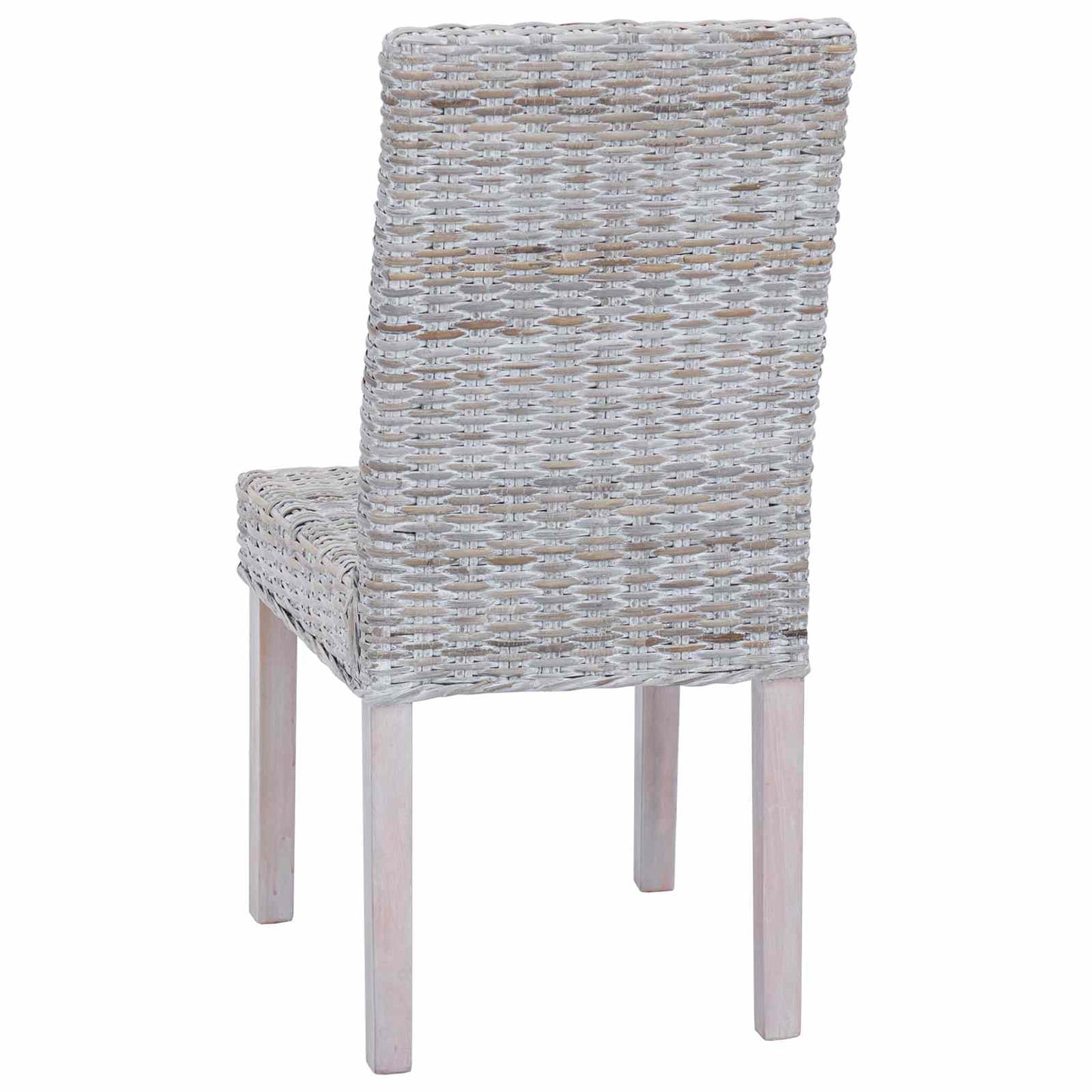 Dining Chair 2 pcs Solid Mahogany Wood White Wash