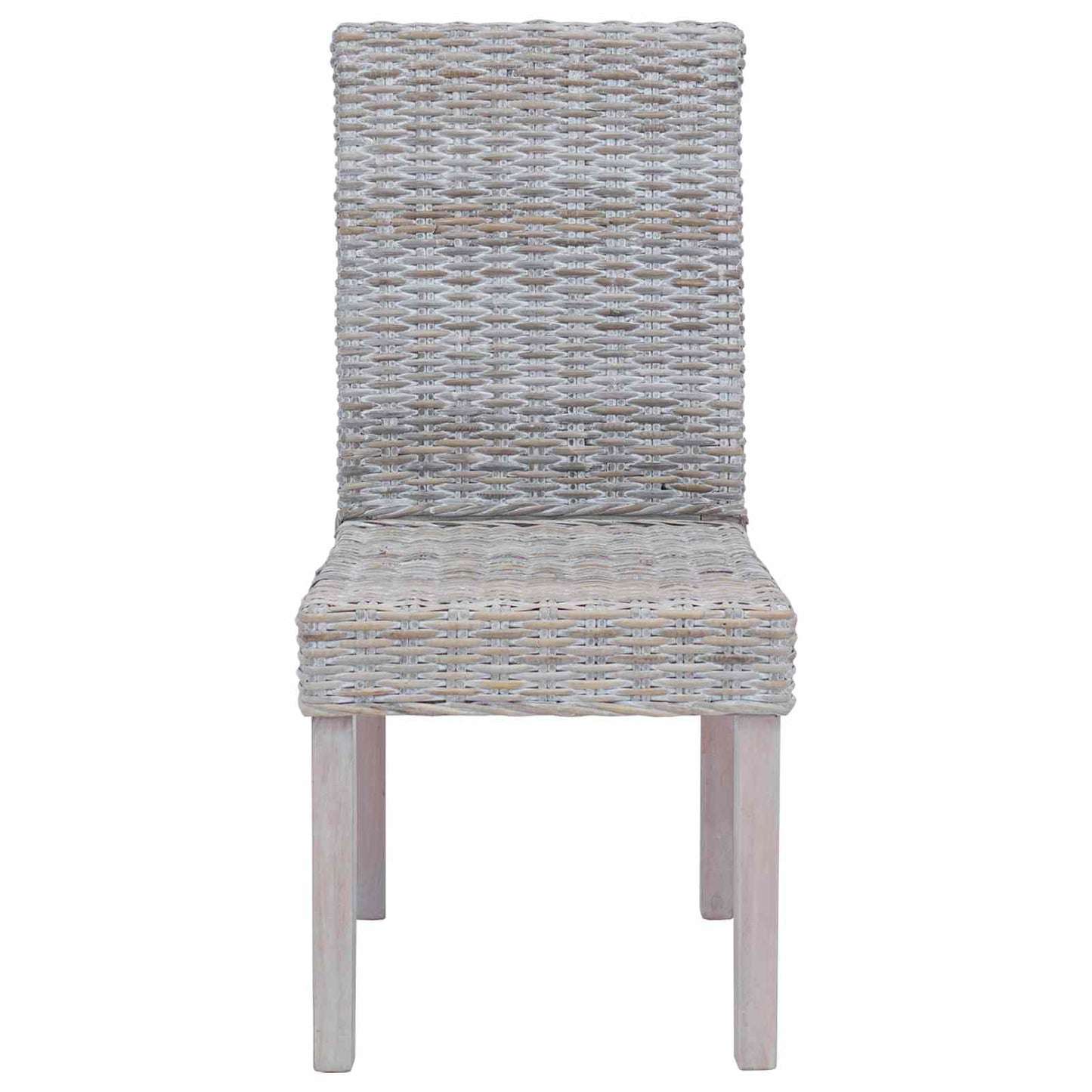 Dining Chair 2 pcs Solid Mahogany Wood White Wash