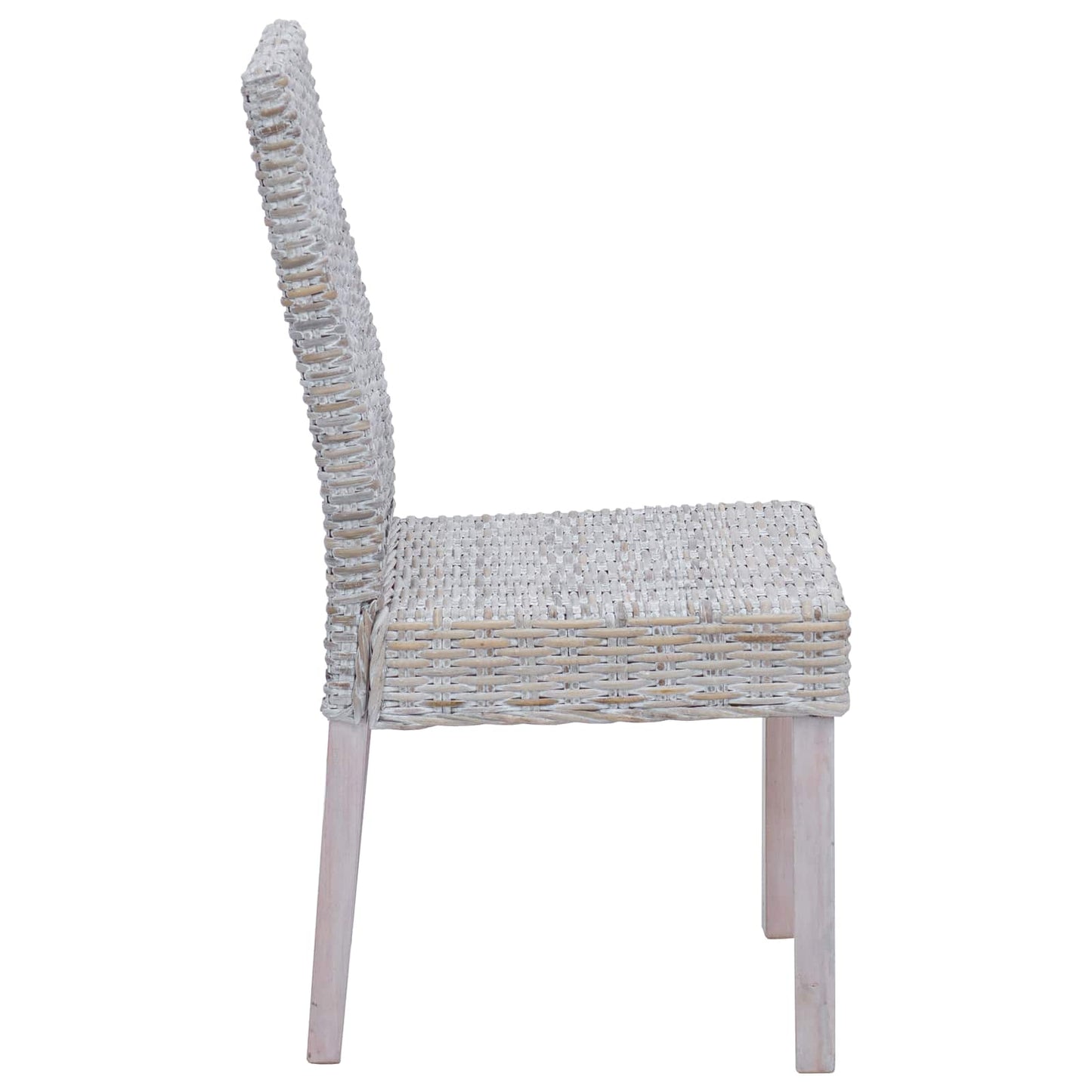Dining Chair 2 pcs Solid Mahogany Wood White Wash