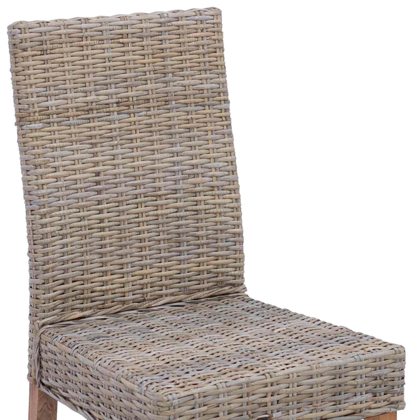 Dining Chair 2 pcs Solid Mahogany Wood Kubu Grey