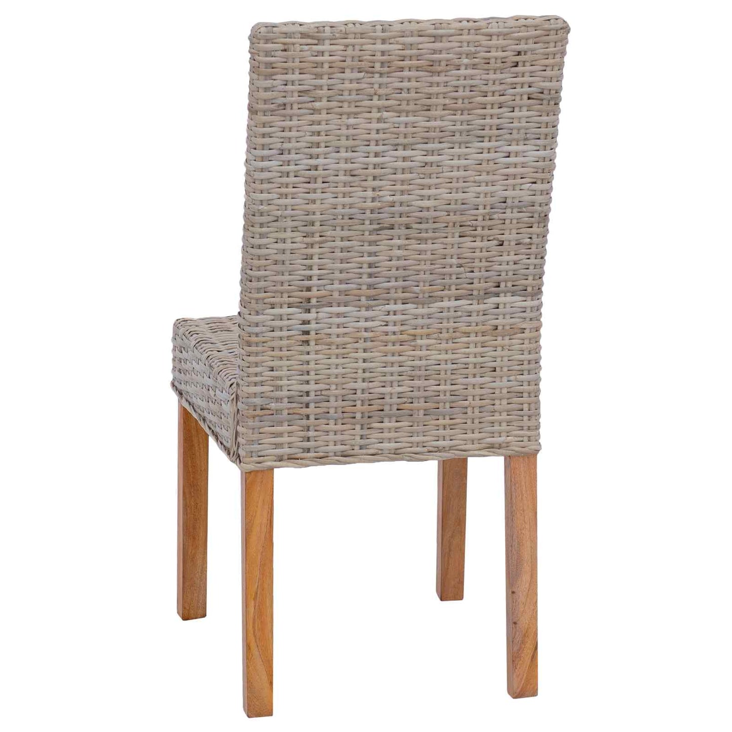 Dining Chair 2 pcs Solid Mahogany Wood Kubu Grey