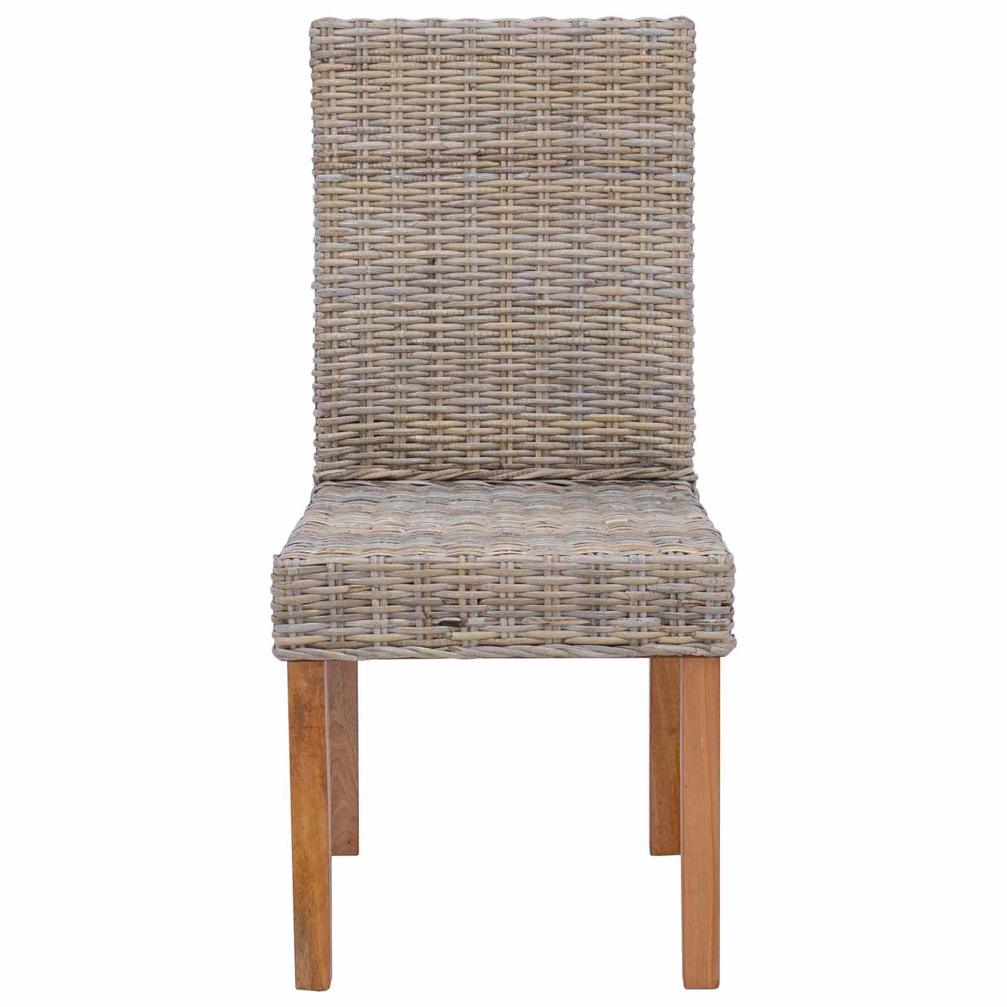 Dining Chair 2 pcs Solid Mahogany Wood Kubu Grey