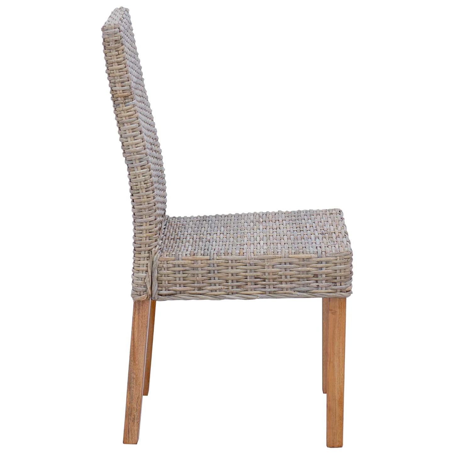 Dining Chair 2 pcs Solid Mahogany Wood Kubu Grey