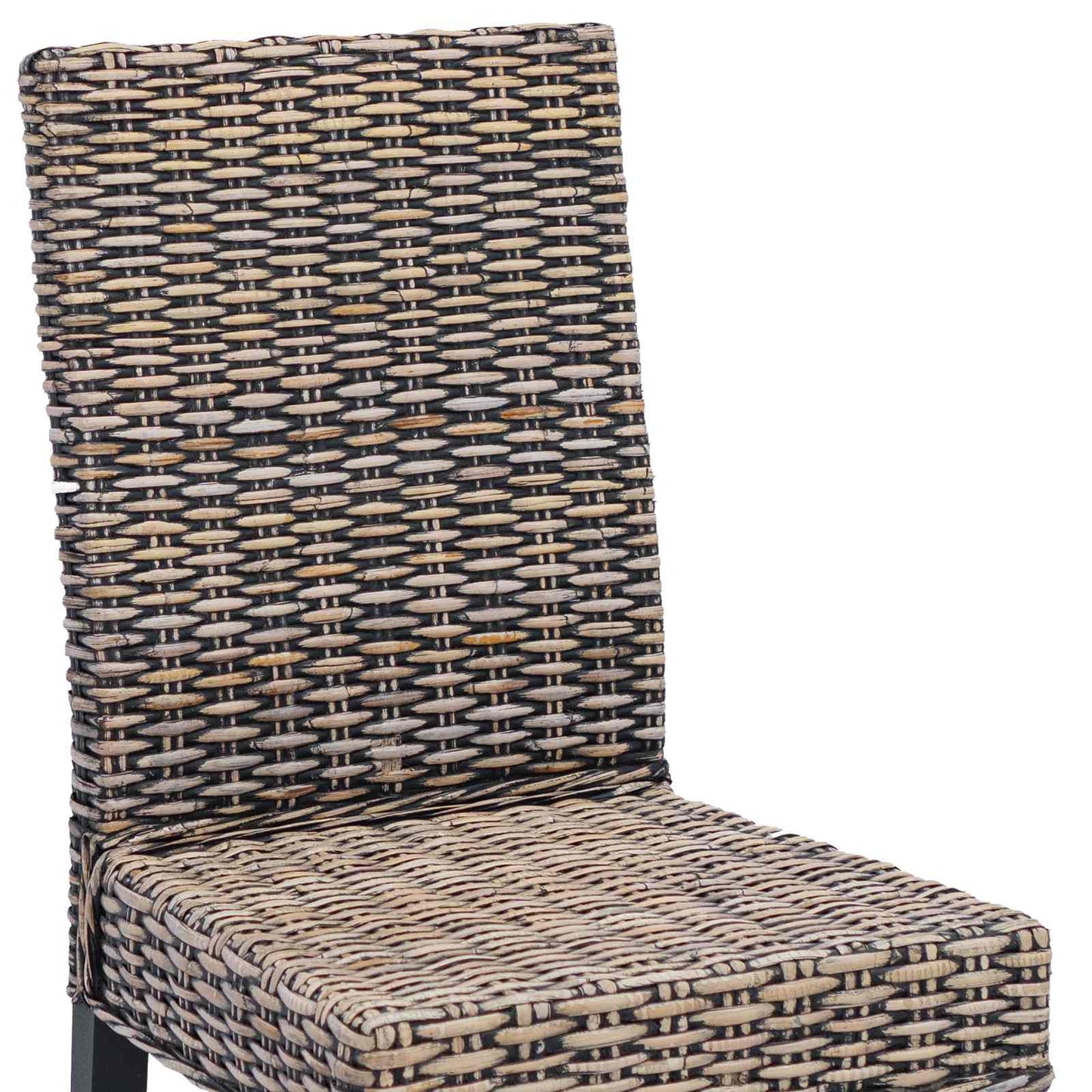 Dining Chair 2 pcs Solid Mahogany Wood Black Wash