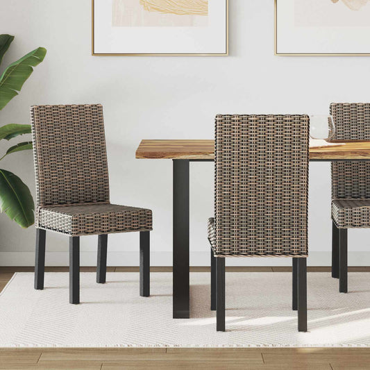 Dining Chair 2 pcs Solid Mahogany Wood Black Wash