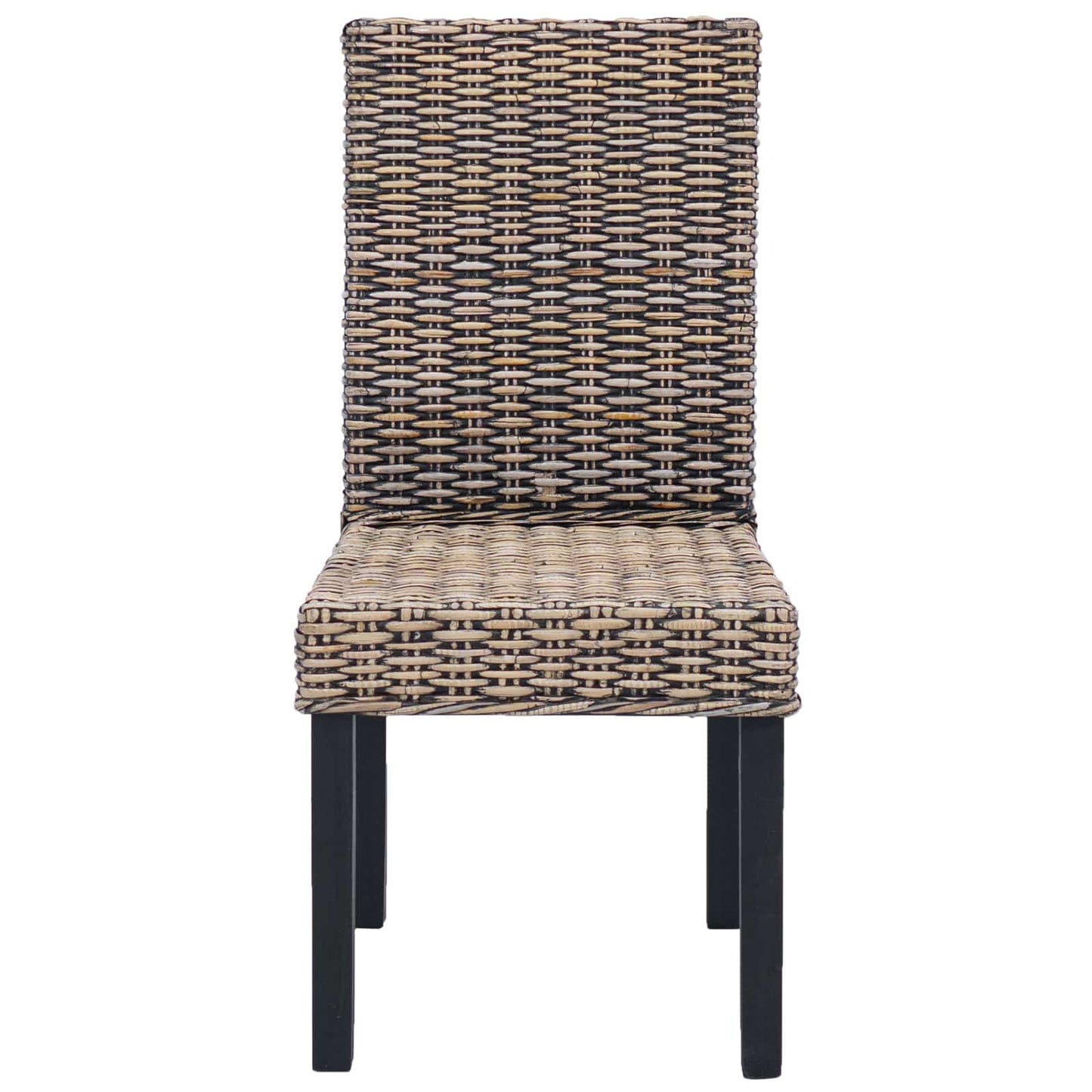 Dining Chair 2 pcs Solid Mahogany Wood Black Wash