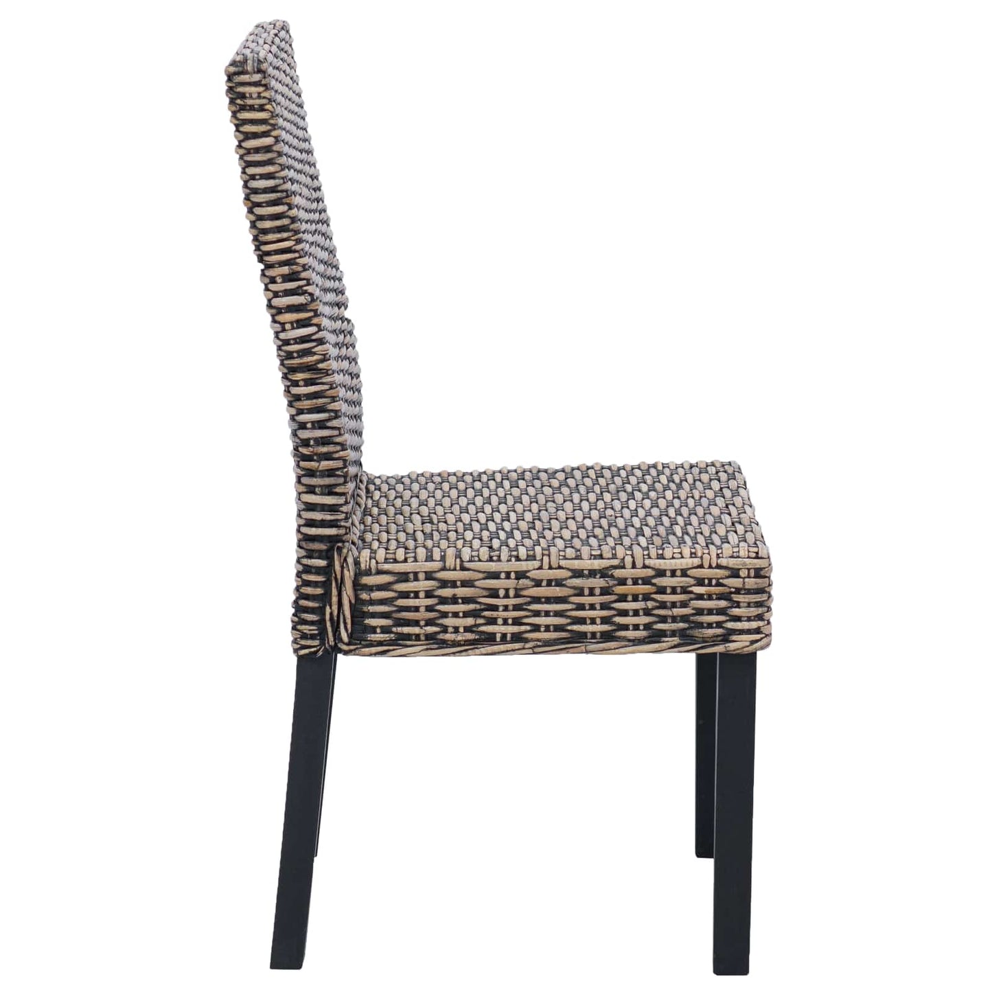 Dining Chair 2 pcs Solid Mahogany Wood Black Wash