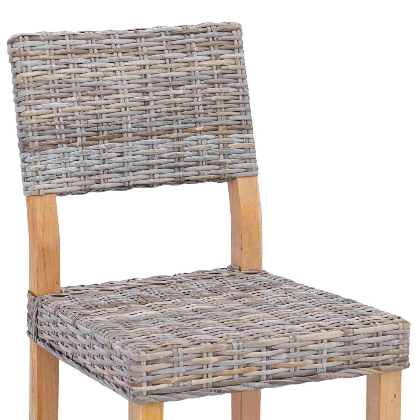 Dining Chair 2 pcs Kubu Rattan Kubu Grey 46 x 55 x 84 cm