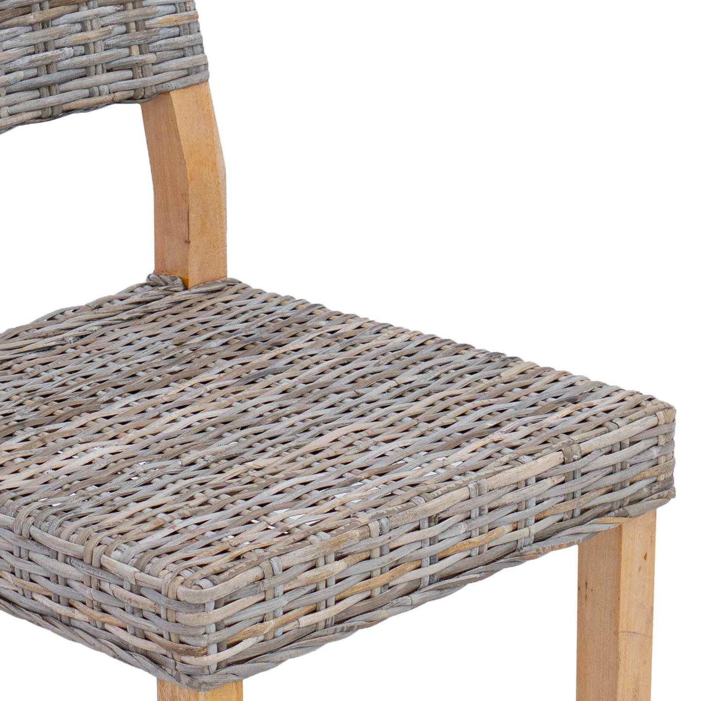 Dining Chair 2 pcs Kubu Rattan Kubu Grey 46 x 55 x 84 cm