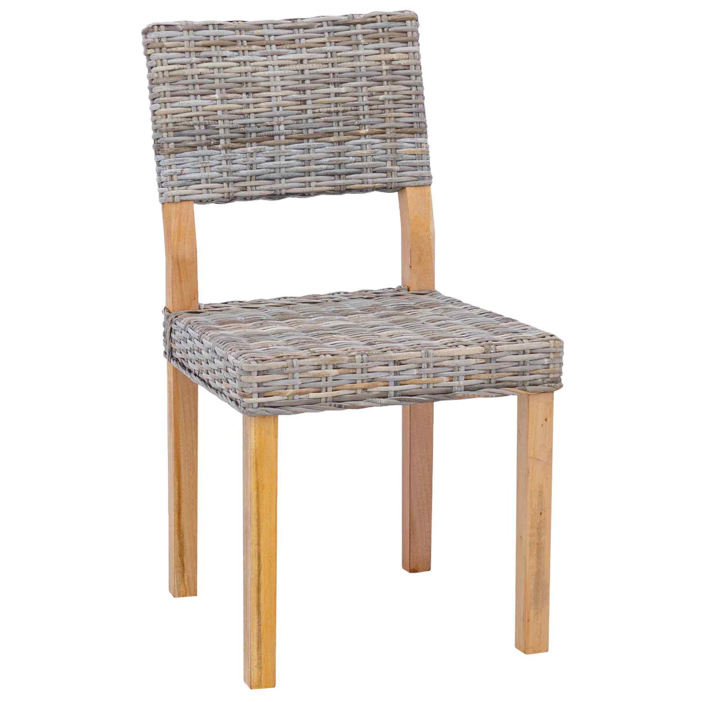 Dining Chair 2 pcs Kubu Rattan Kubu Grey 46 x 55 x 84 cm