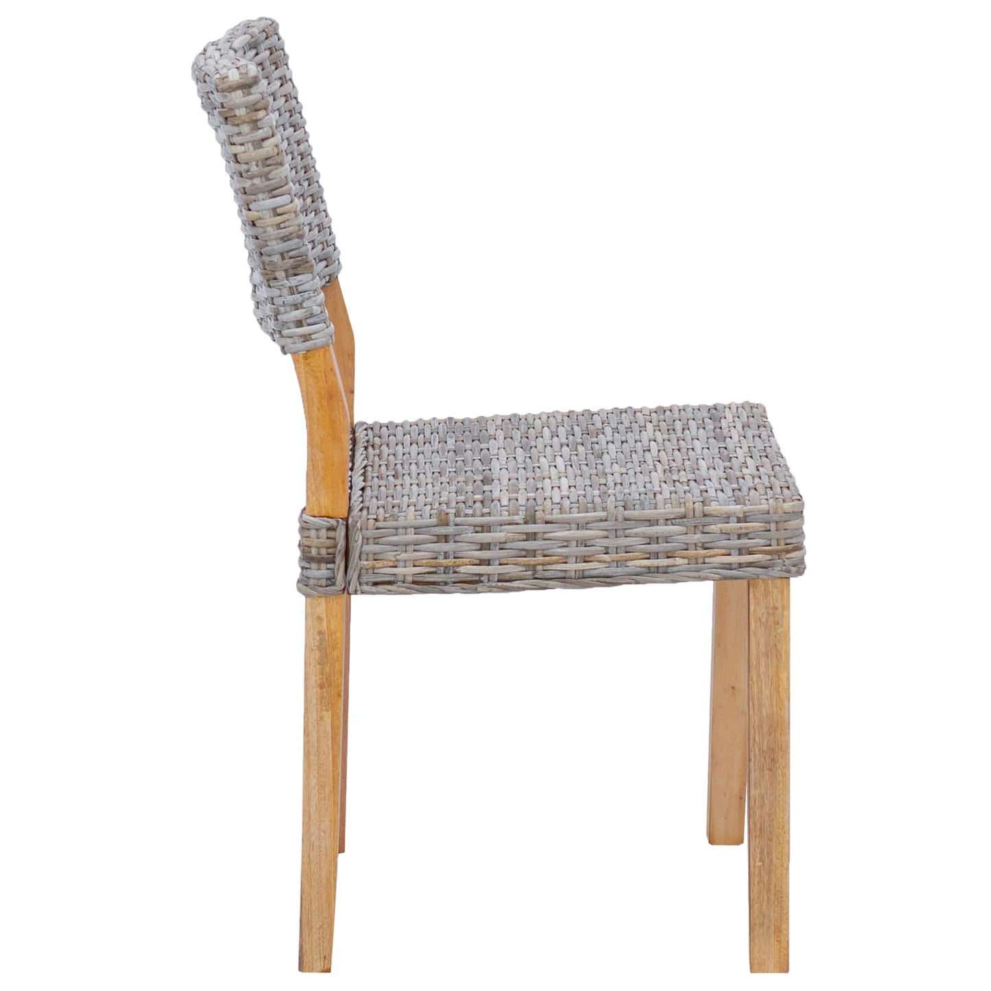 Dining Chair 2 pcs Kubu Rattan Kubu Grey 46 x 55 x 84 cm