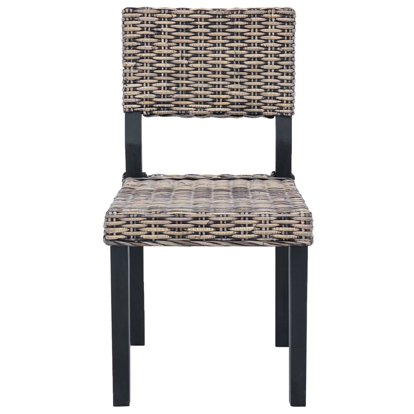 Dining Chair 2 pcs Kubu Rattan Black Wash 46 x 55 x 84 cm