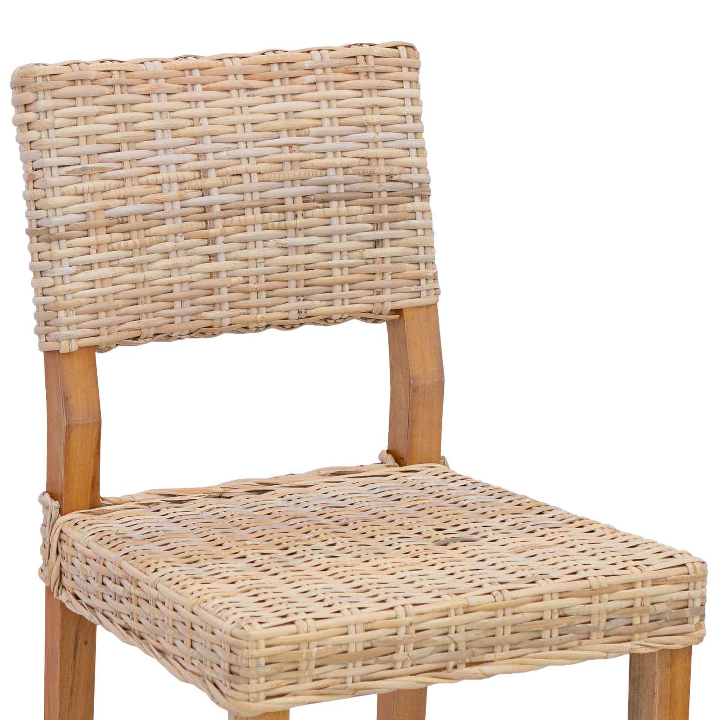 Dining Chair 2 pcs Kubu Rattan Natural 46 x 55 x 84 cm
