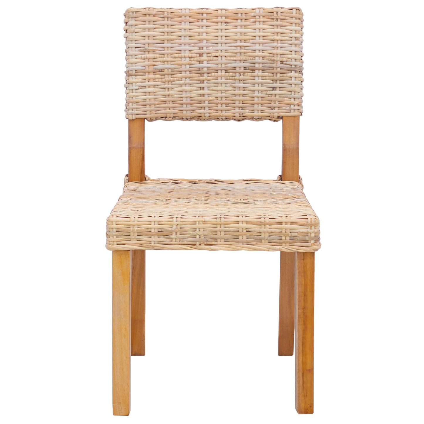 Dining Chair 2 pcs Kubu Rattan Natural 46 x 55 x 84 cm