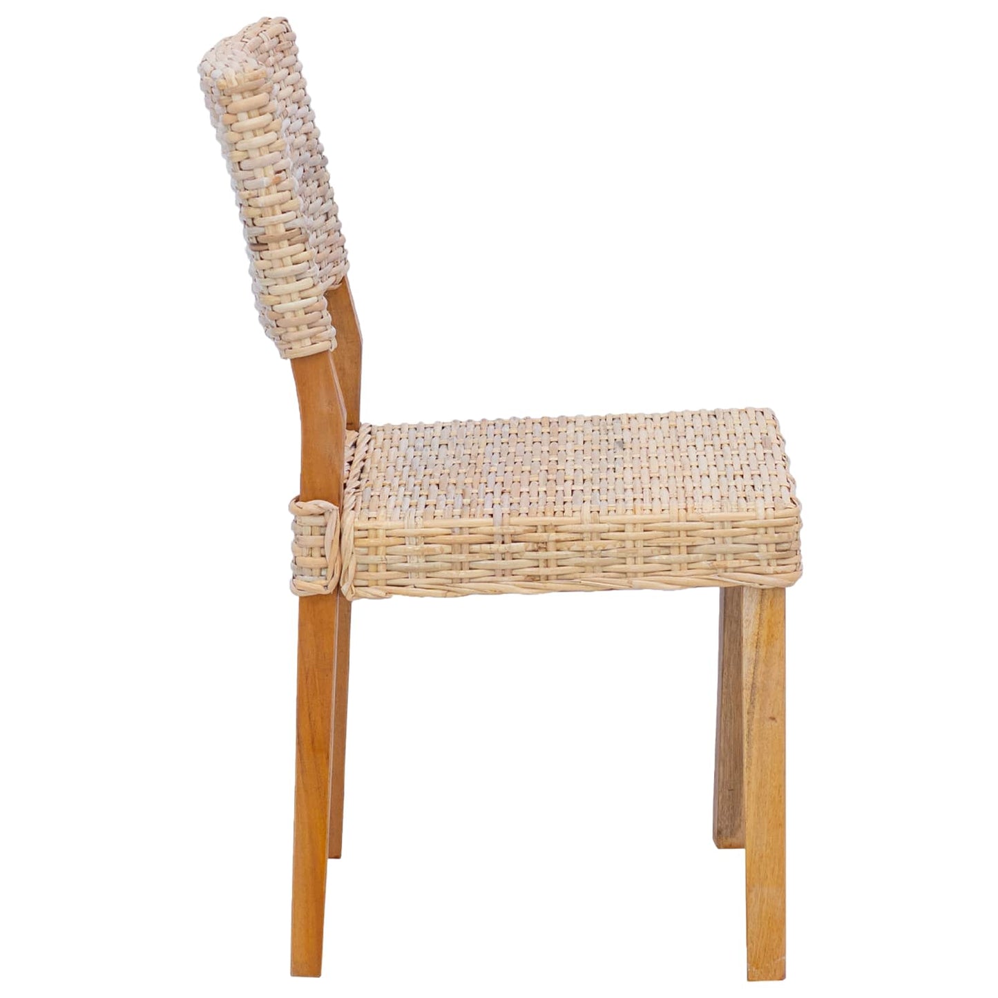 Dining Chair 2 pcs Kubu Rattan Natural 46 x 55 x 84 cm
