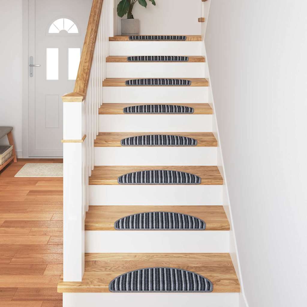 Self-adhesive Stair Mats 15 pcs Grey 56 x 17 x 3 cm