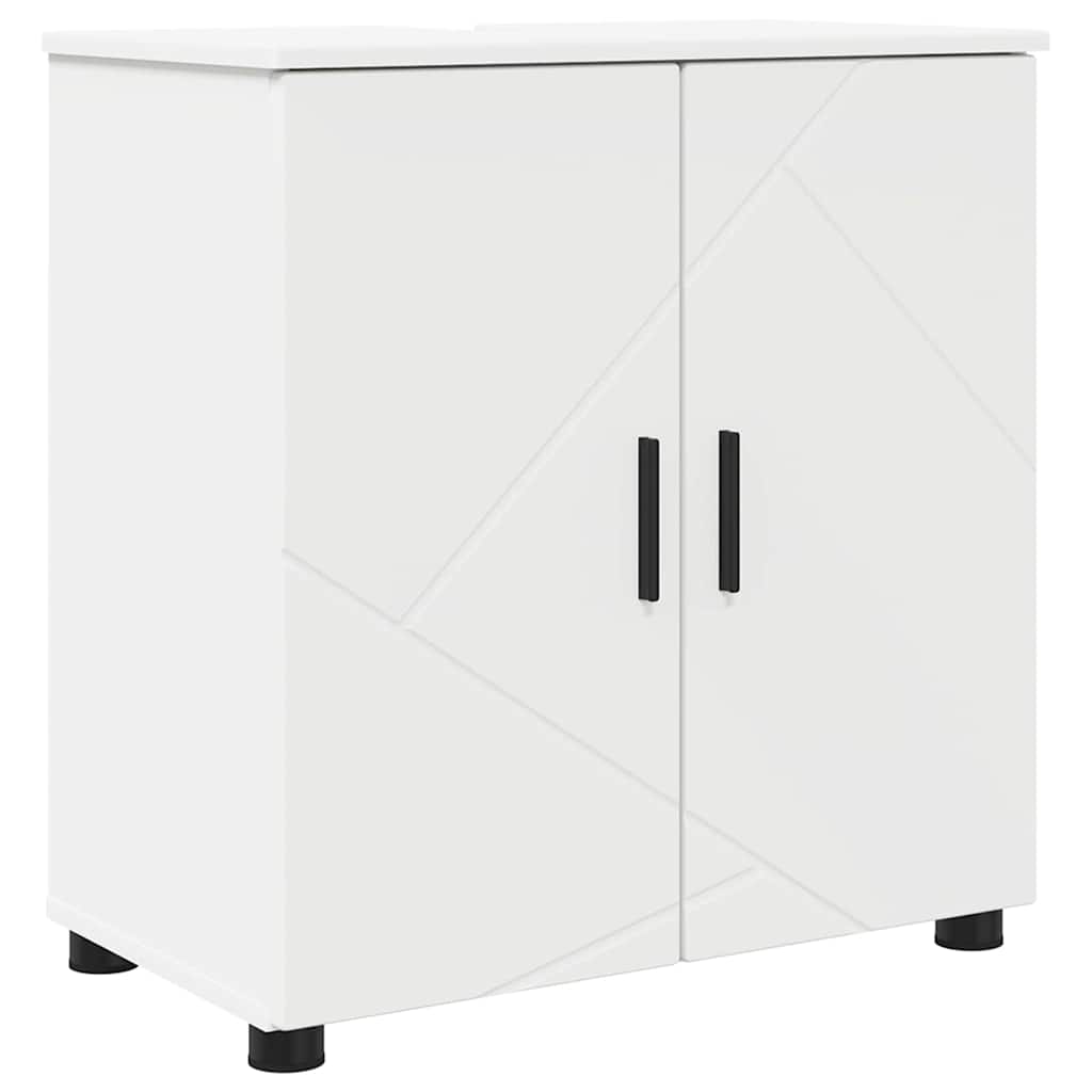 Bathroom Furniture Set 2 pcs White Engineered wood & Metal