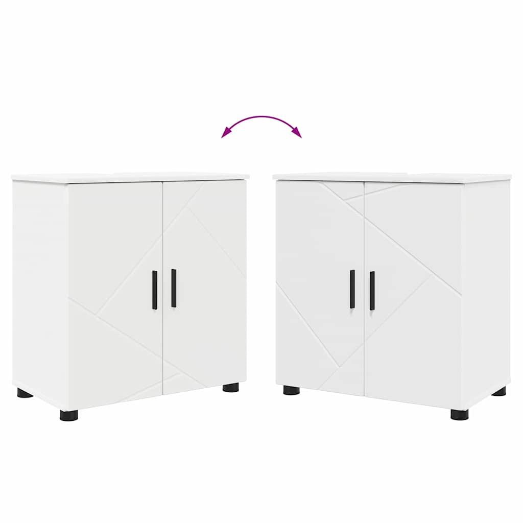 Bathroom Furniture Set 2 pcs White Engineered wood & Metal