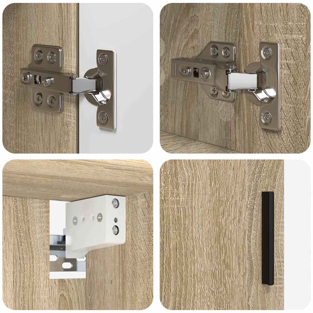 Bathroom Furniture Set 2 pcs Sonoma Oak Engineered wood & Metal