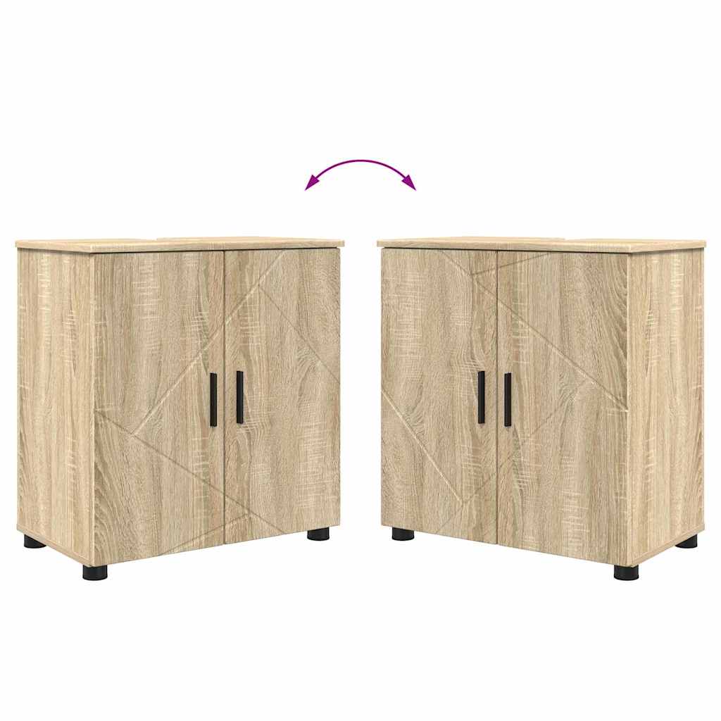 Bathroom Furniture Set 2 pcs Sonoma Oak Engineered wood & Metal