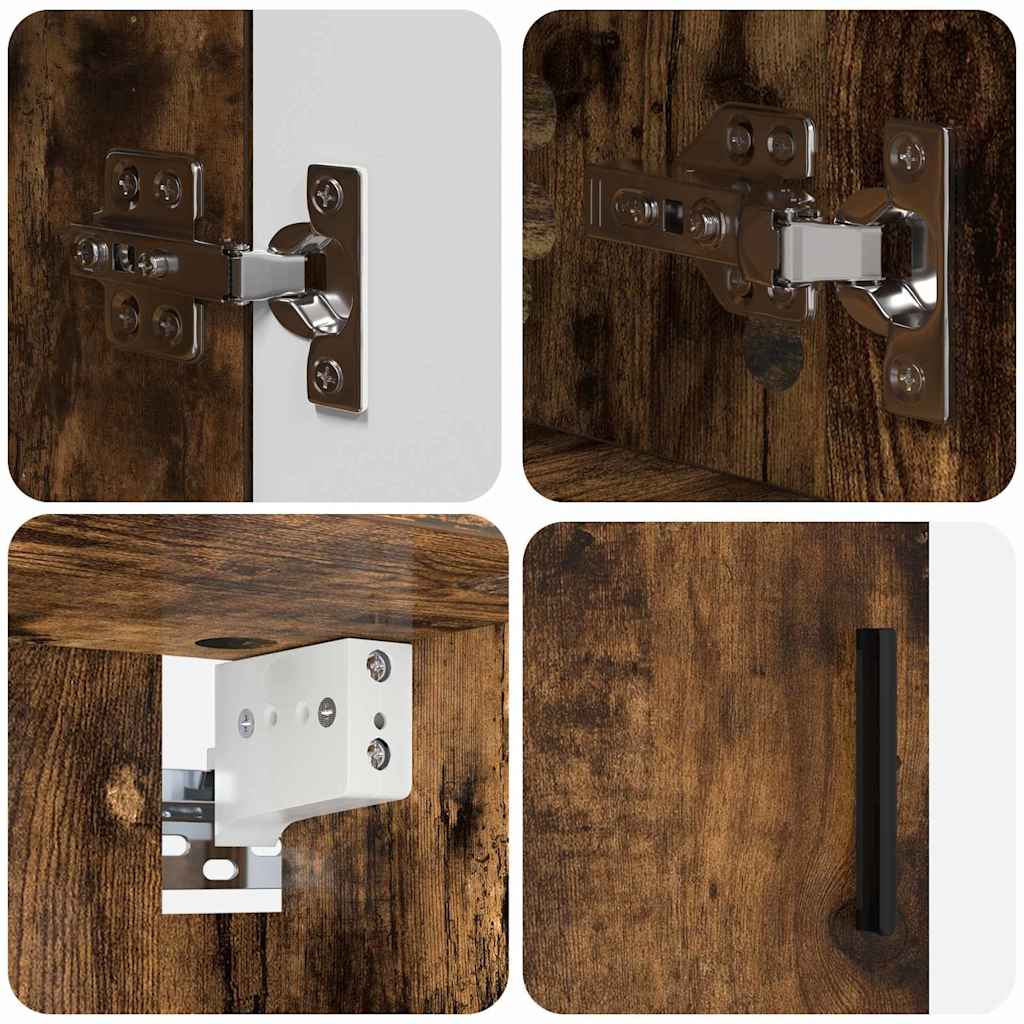 Bathroom Furniture Set 2 pcs Smoked Oak 61 x 35 x 64 cm