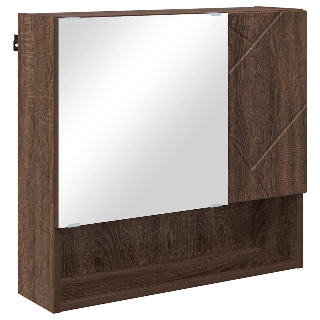 Bathroom Furniture Set 2 pcs Brown Oak Engineered wood & Metal
