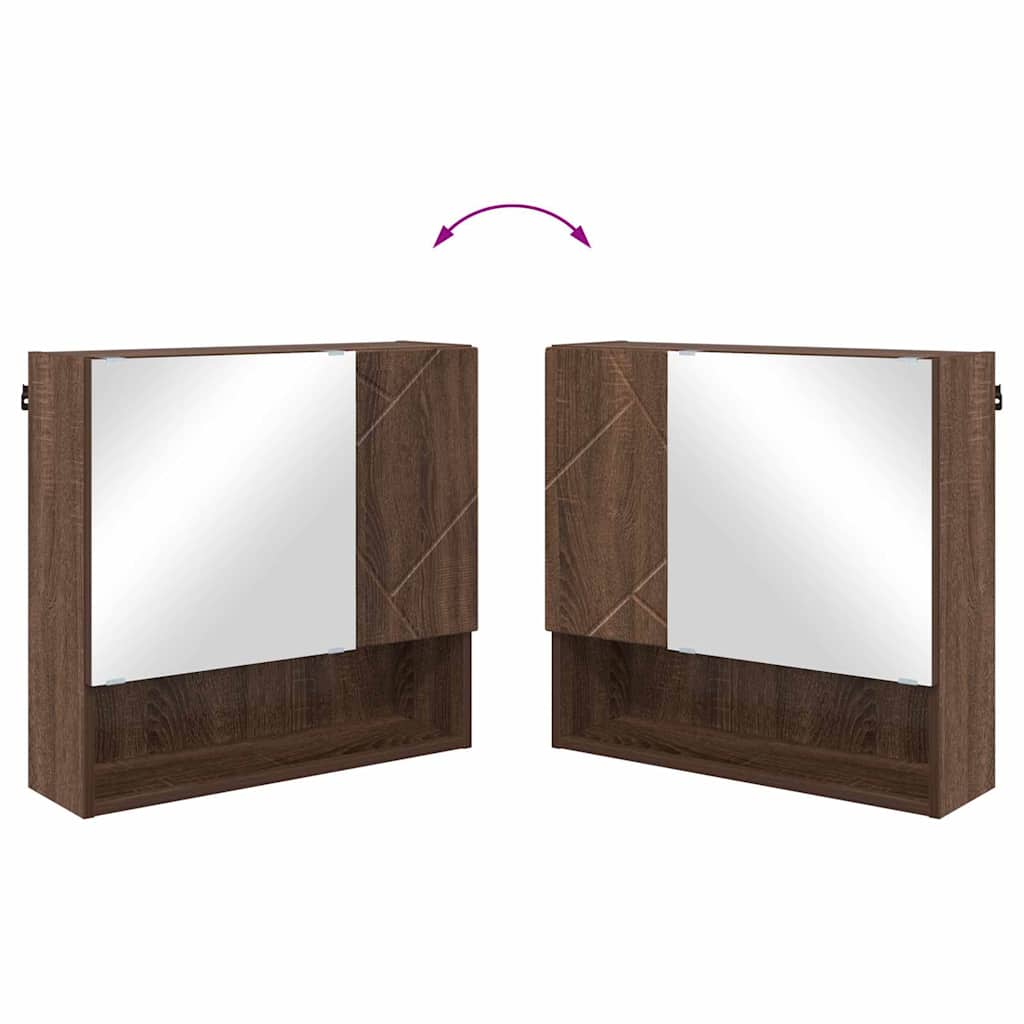 Bathroom Furniture Set 2 pcs Brown Oak Engineered wood & Metal