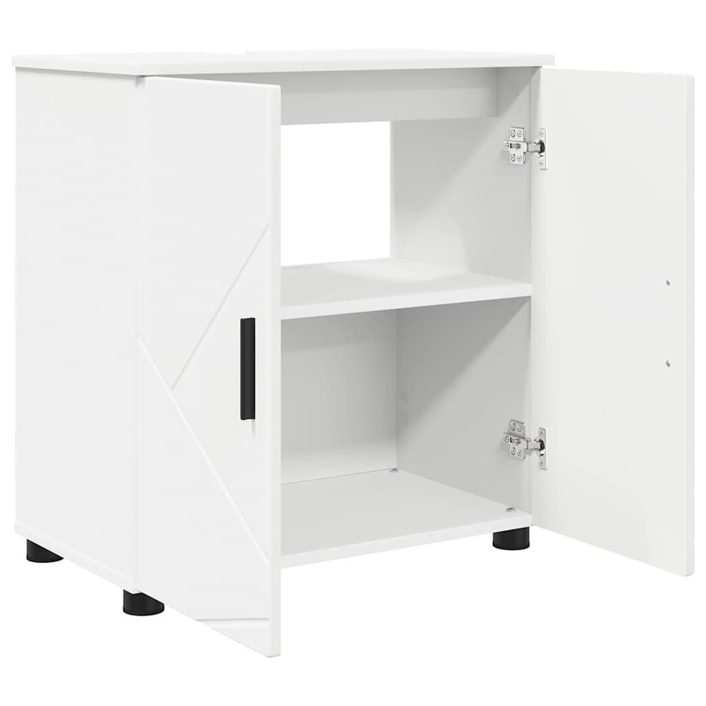 Bathroom Furniture Set 3 pcs White Engineered wood & Metal
