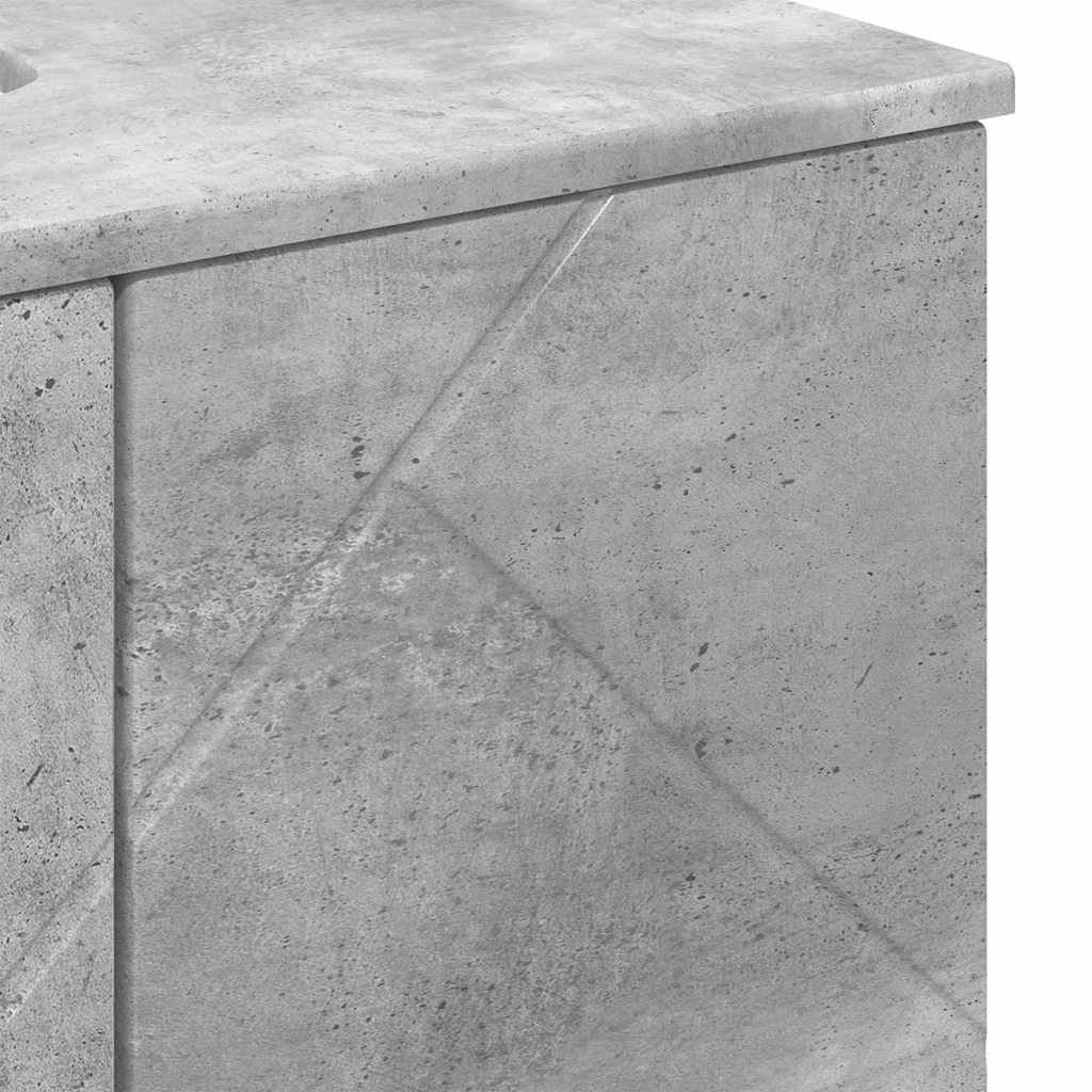 Bathroom Furniture Set 3 pcs Concrete grey Engineered wood