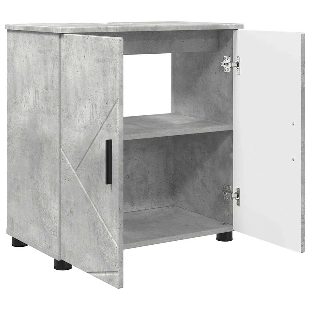 Bathroom Furniture Set 3 pcs Concrete grey Engineered wood