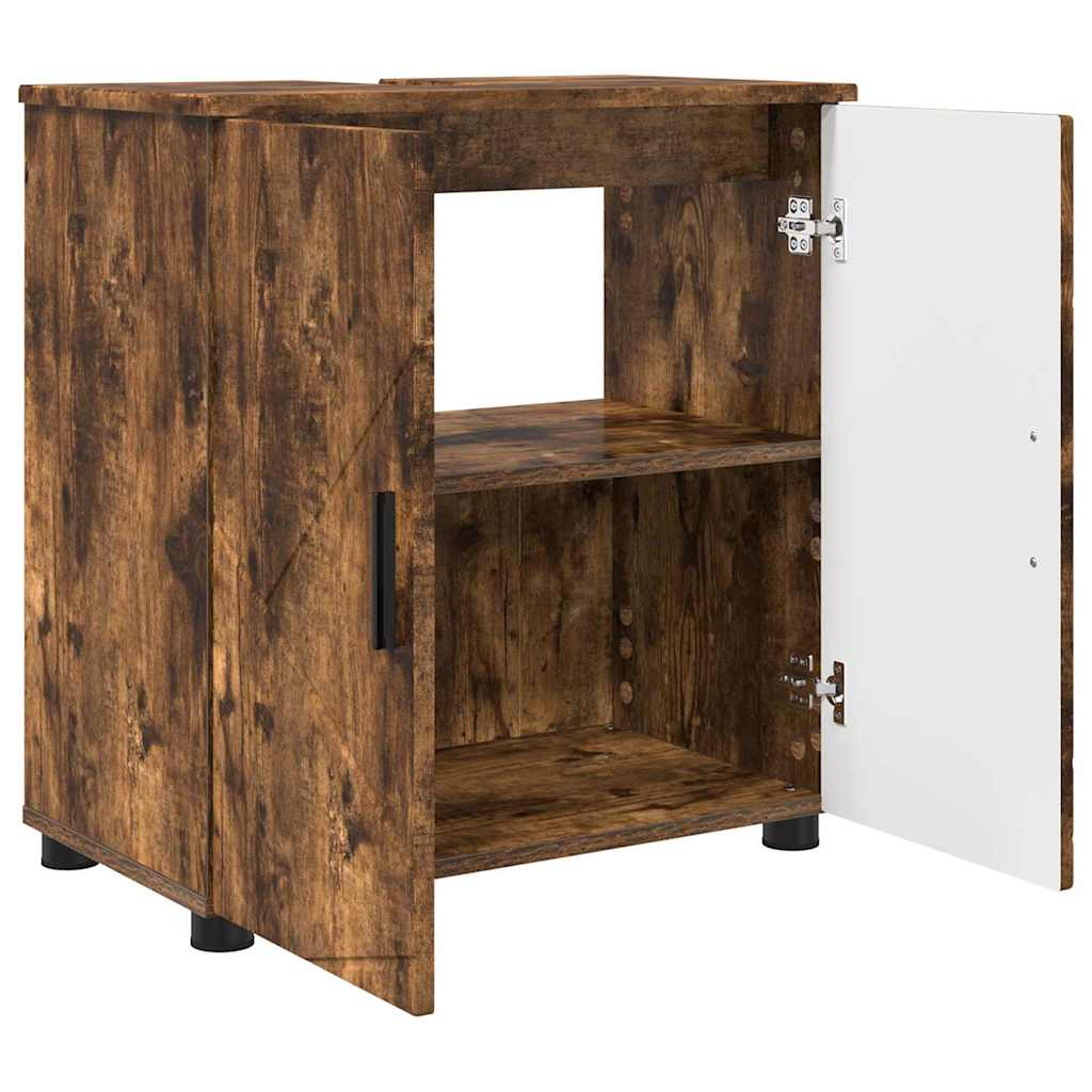 Bathroom Furniture Set 3 pcs Smoked Oak 61 x 35 x 64 cm