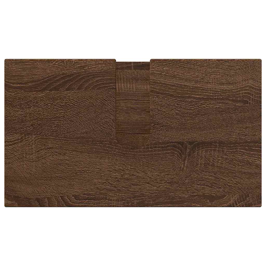 Bathroom Furniture Set 3 pcs Brown Oak Engineered wood & Metal